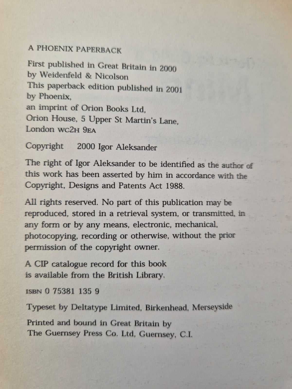 inside of book with publishing information and copyright details.