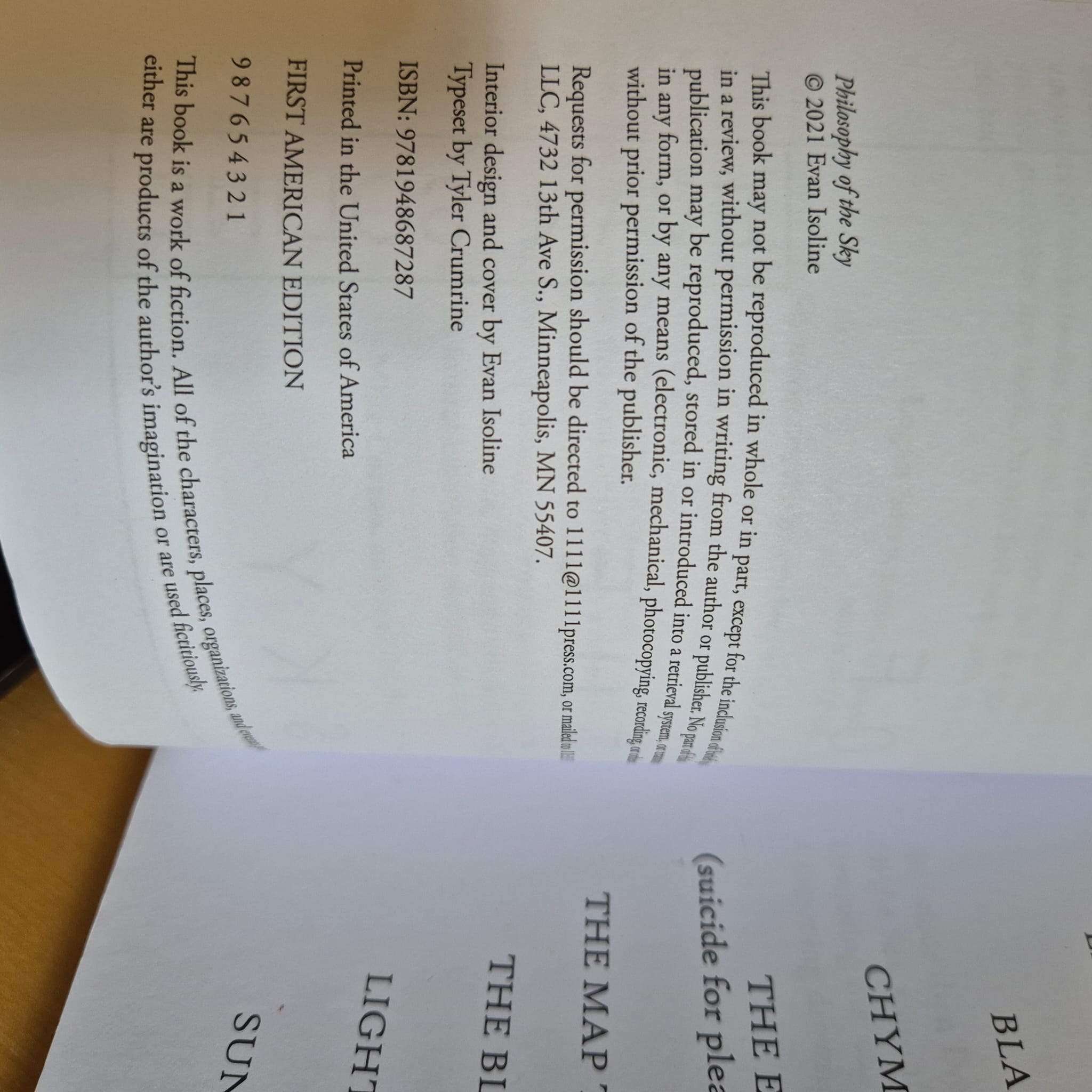 'Philosophy of the Sky' by Evan Isoline