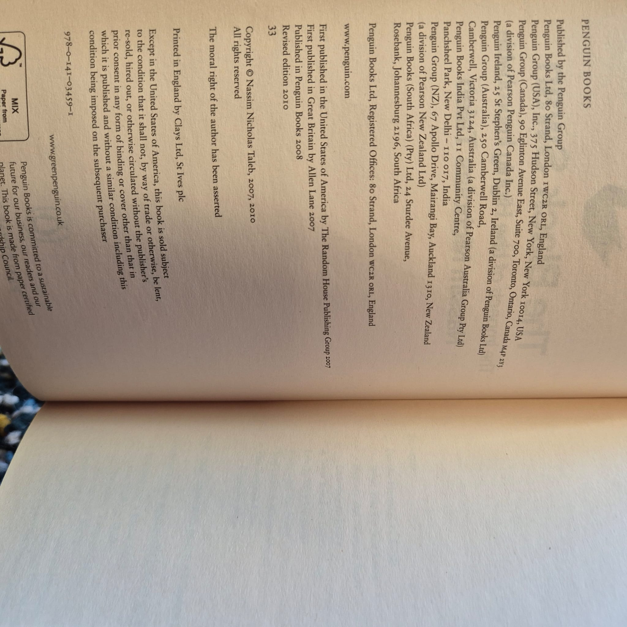 'The Black Swan' by Nassim Nicholas Taleb