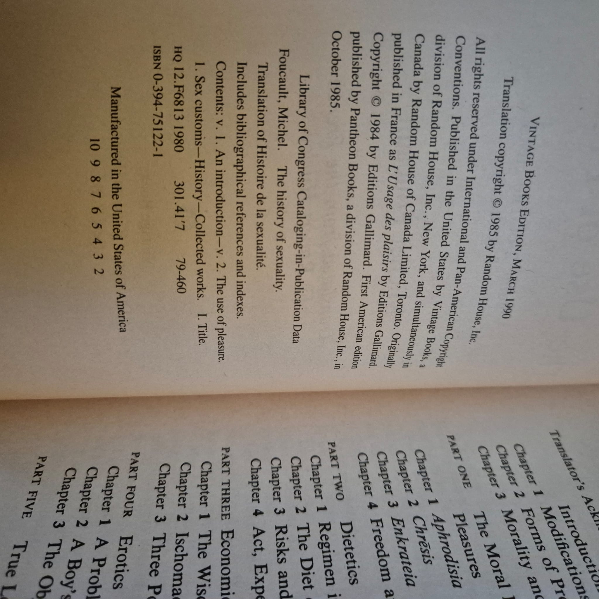 'The Use of Pleasure. The History of Sexuality: Vol 2' by Michel Foucault