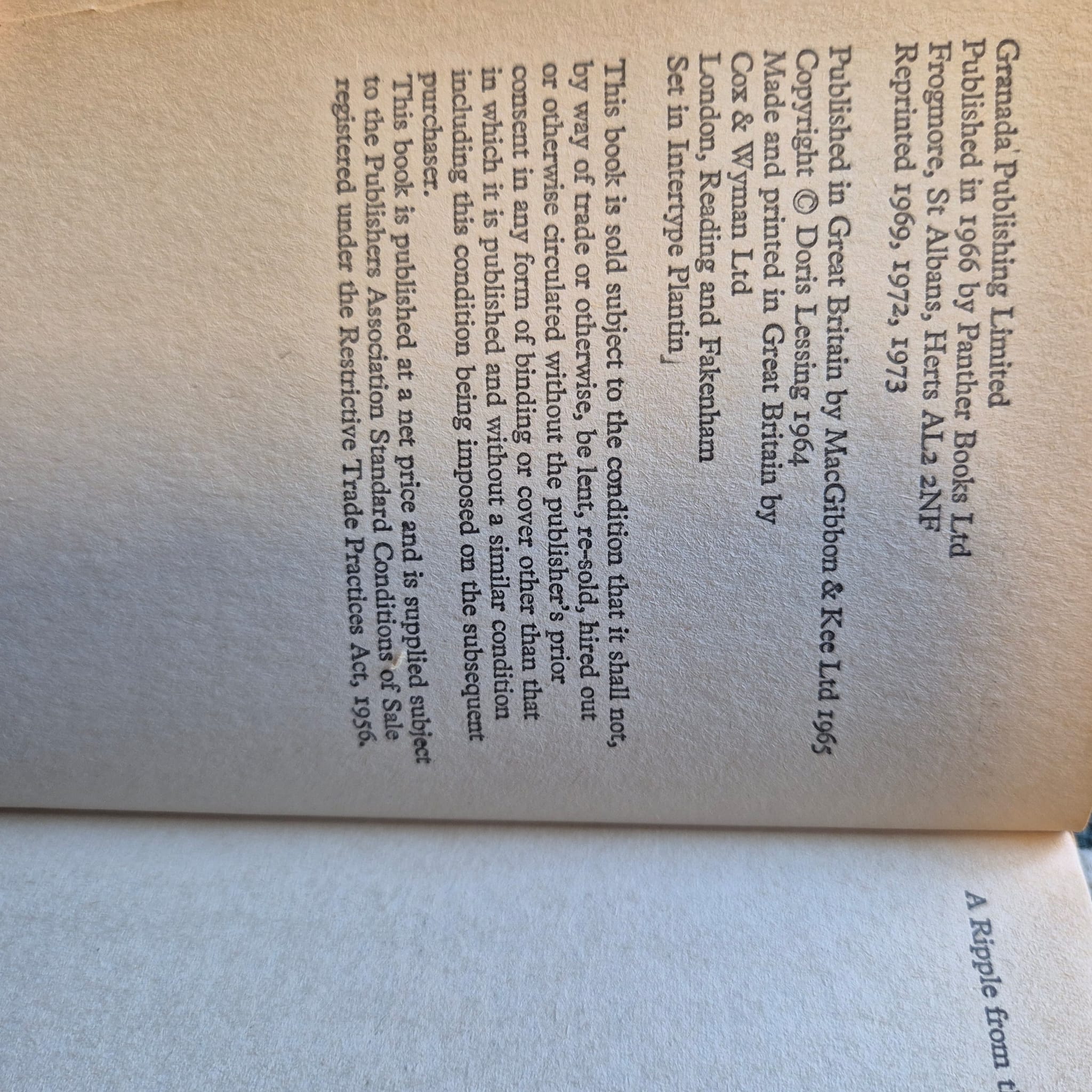 'A Ripple From The Storm' by Doris Lessing