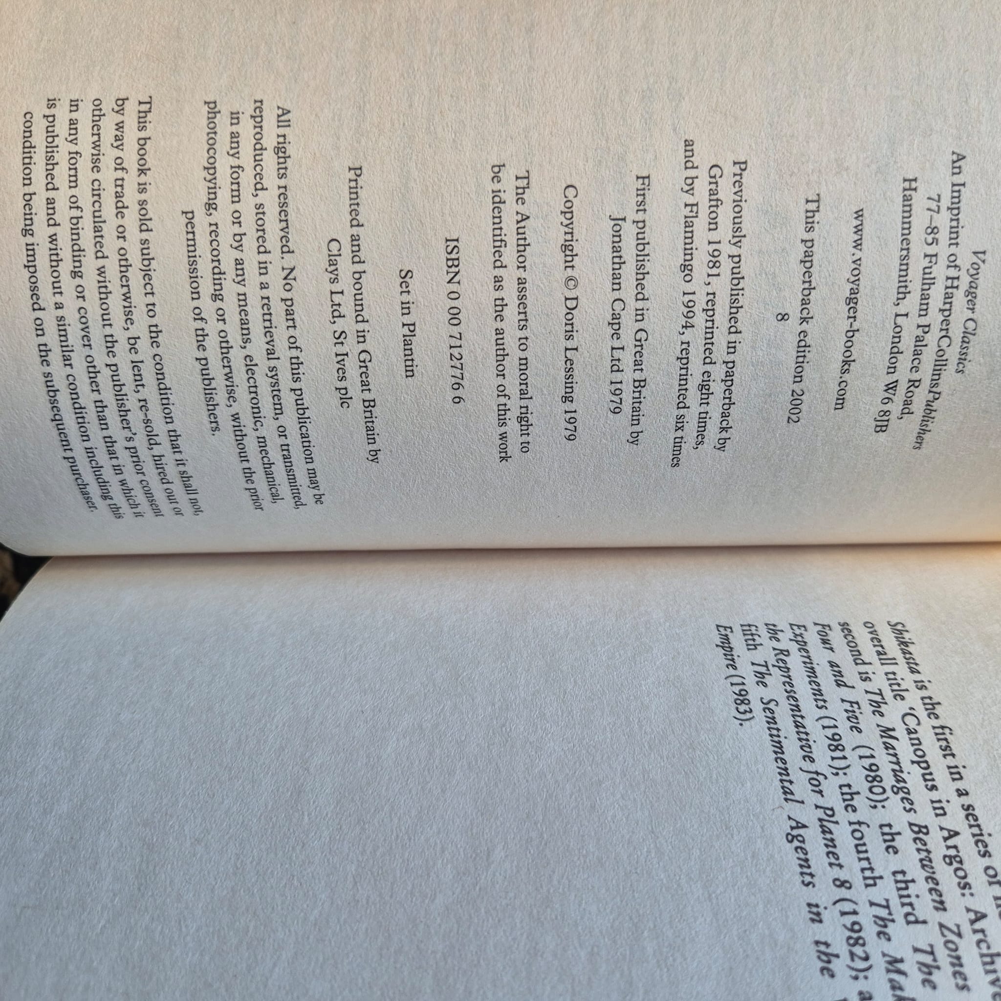 'Shikasta. Re: Colonised Planet 5' by Doris Lessing