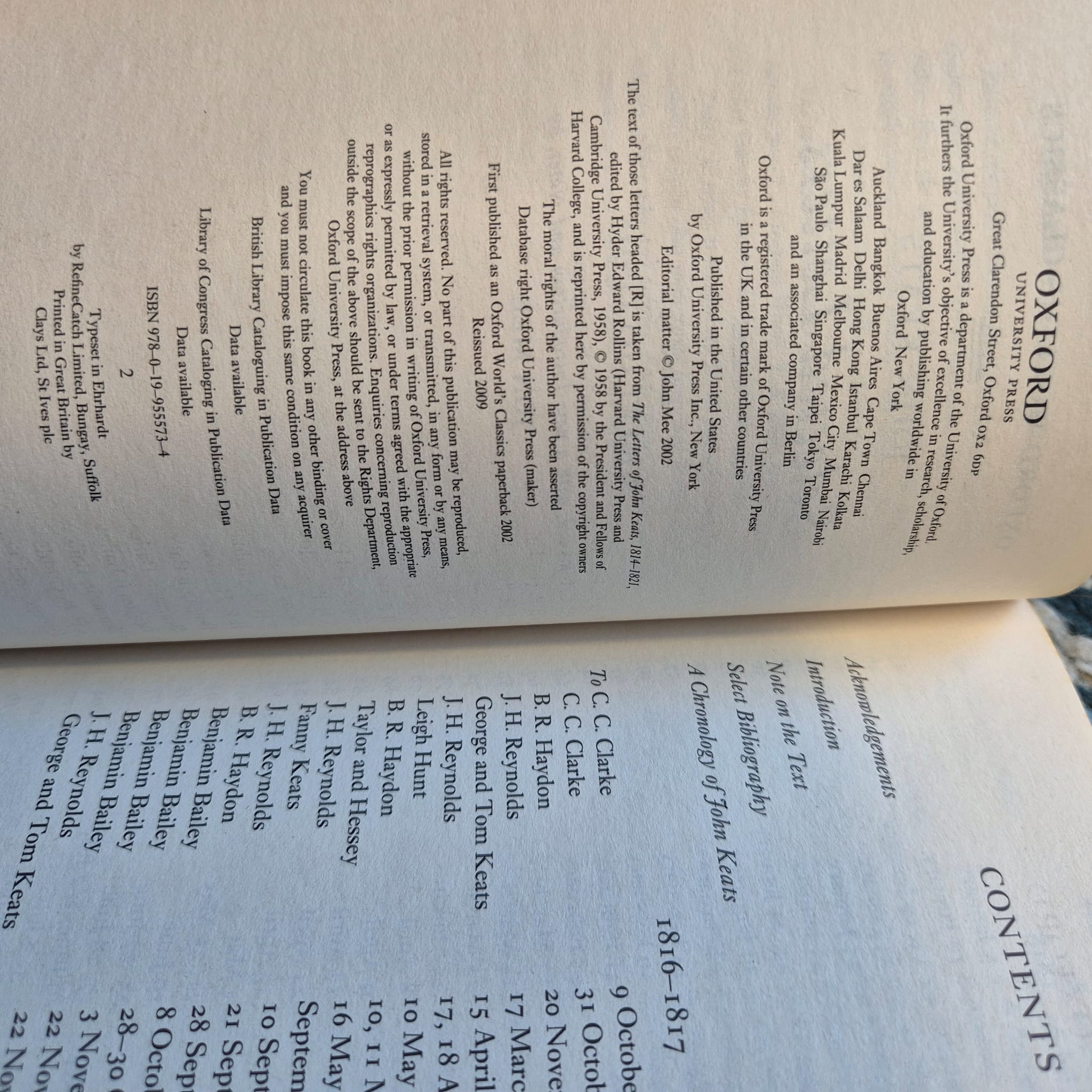 'Selected Letters' by John Keats