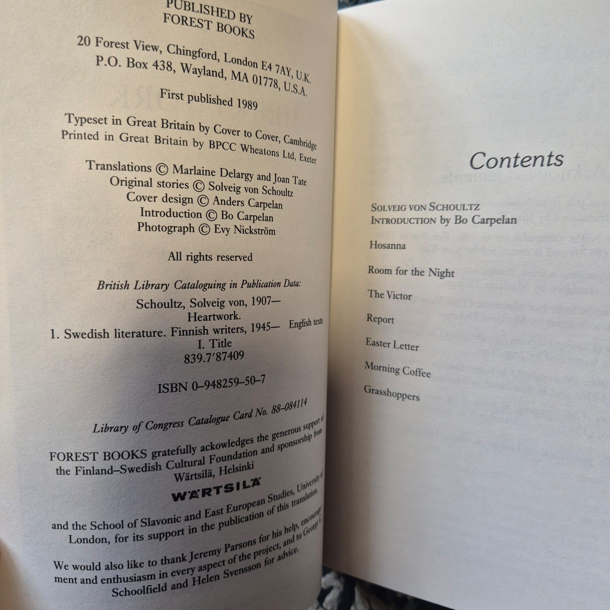 'Heartwork: Short Stories from Finland' by Solveig von Shoultz