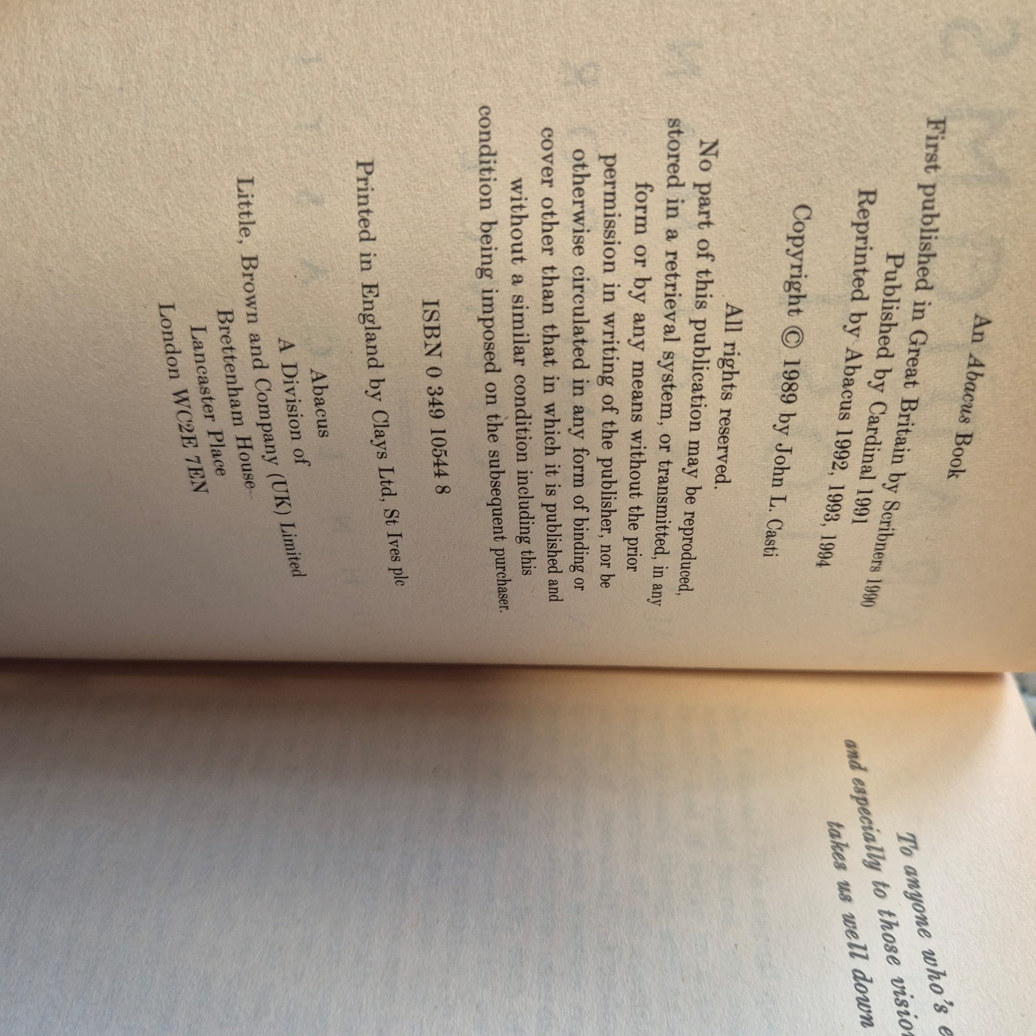 'Paradigms Lost' by John L. Casti