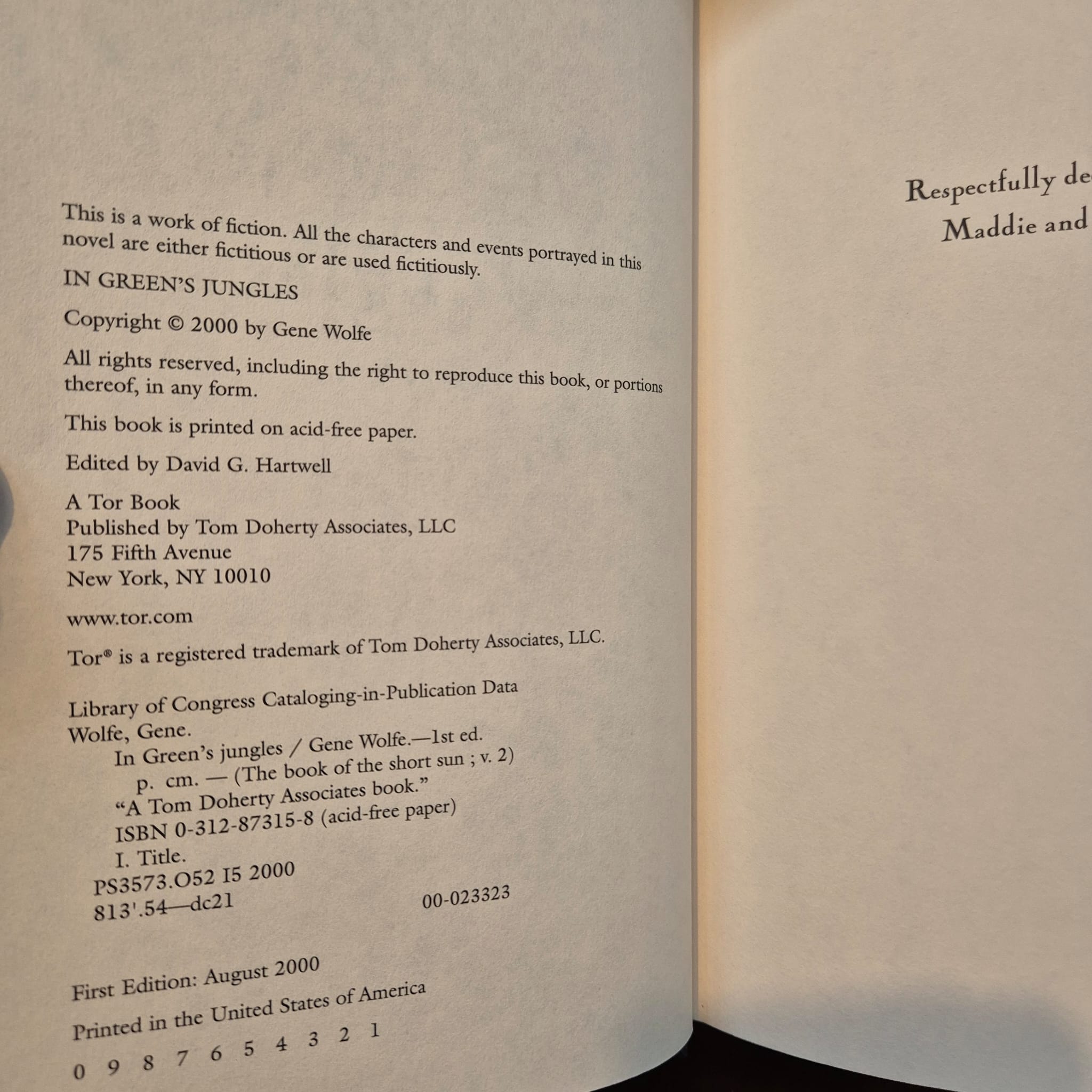 'In Green's Jungles' by Gene Wolfe