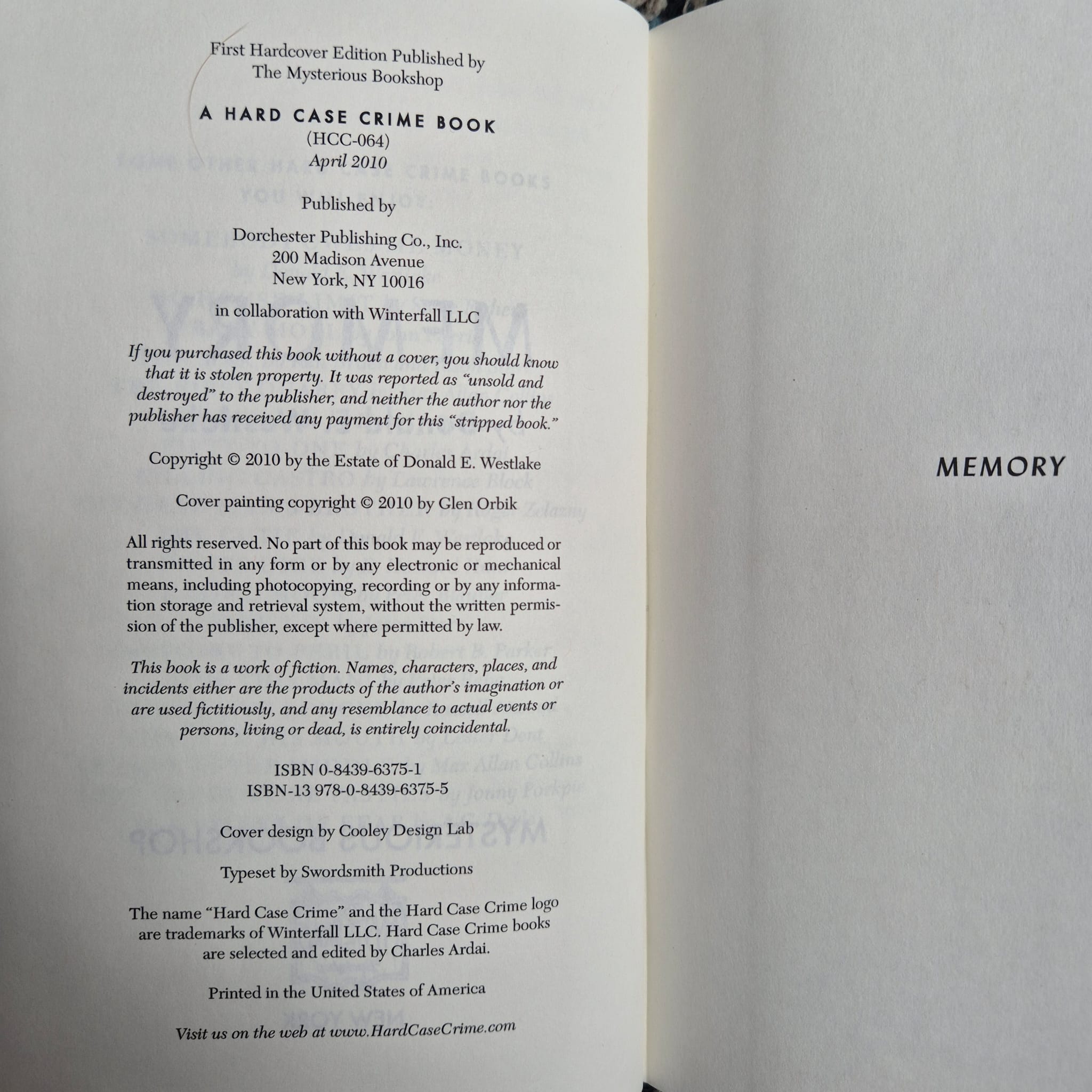 'Memory' by Donald E. Westlake