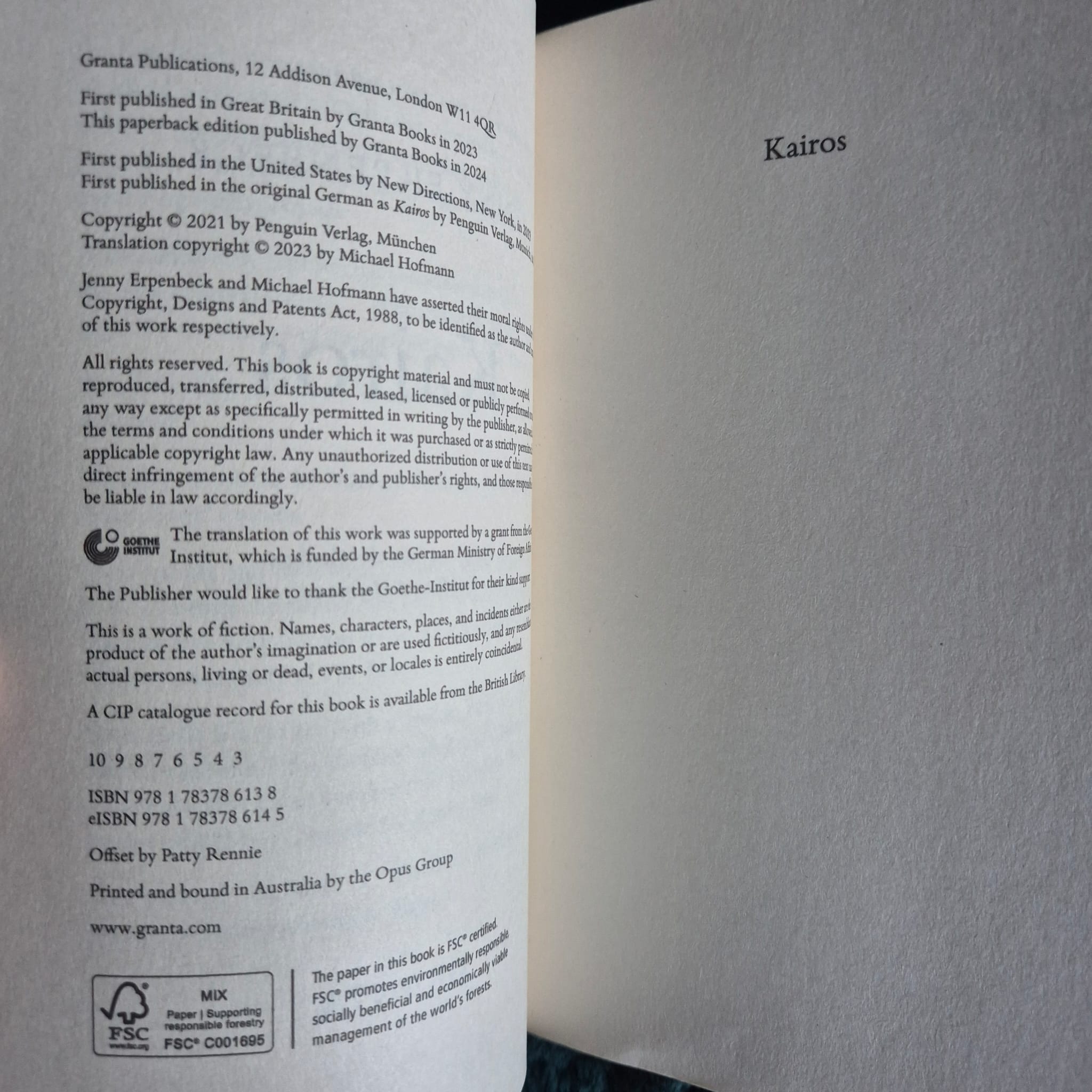 'Kairos' by Jenny Erpenbeck