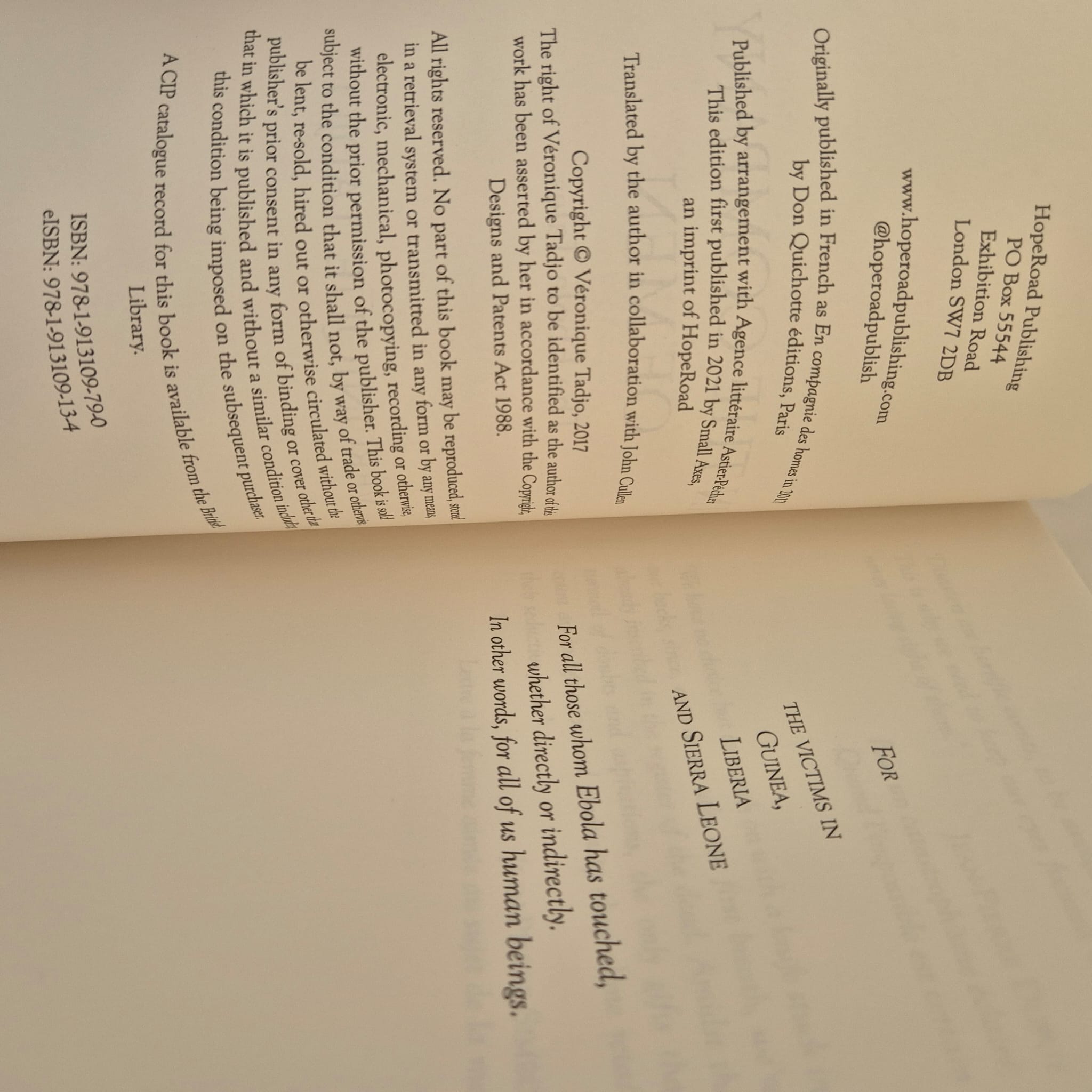 'In The Company of Men: The Ebola Tales' by Véronique Tadjo