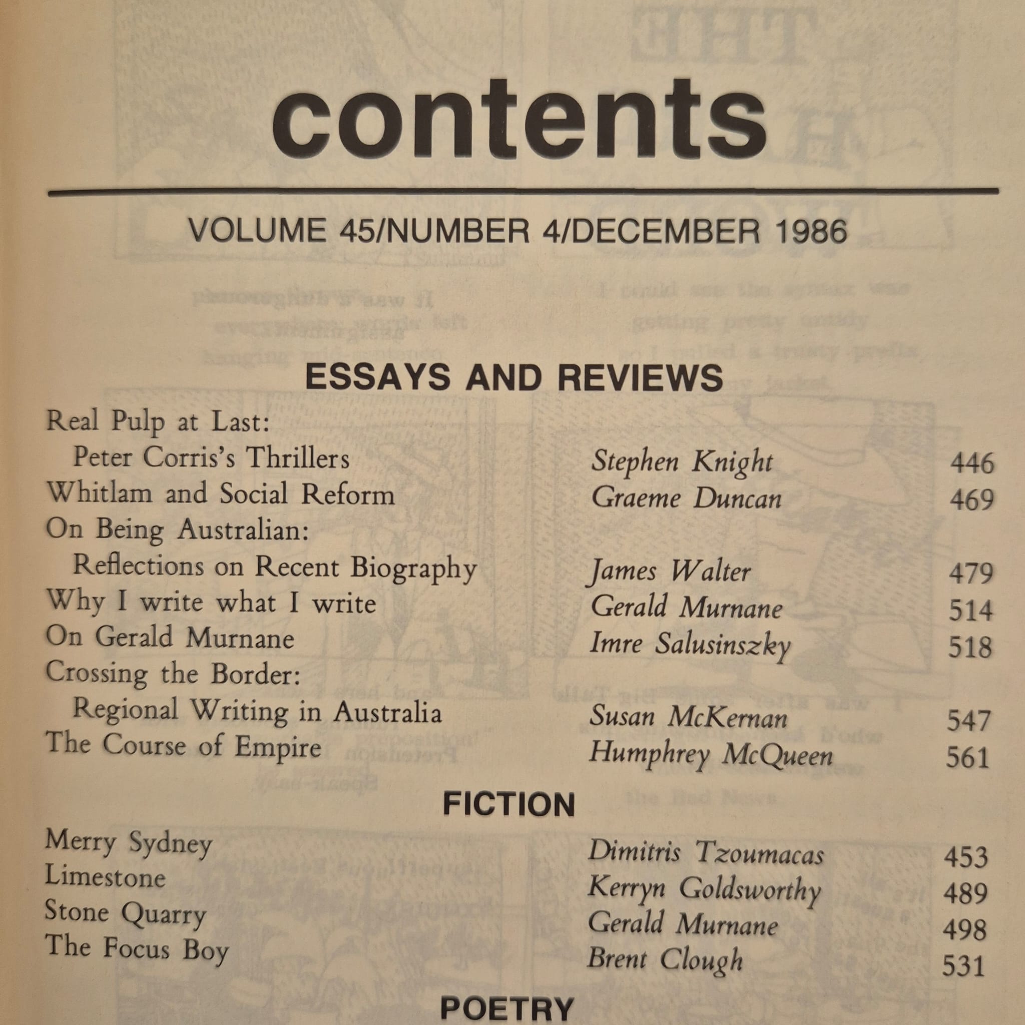 'Meanjin: 1983 & 1986' by UQP