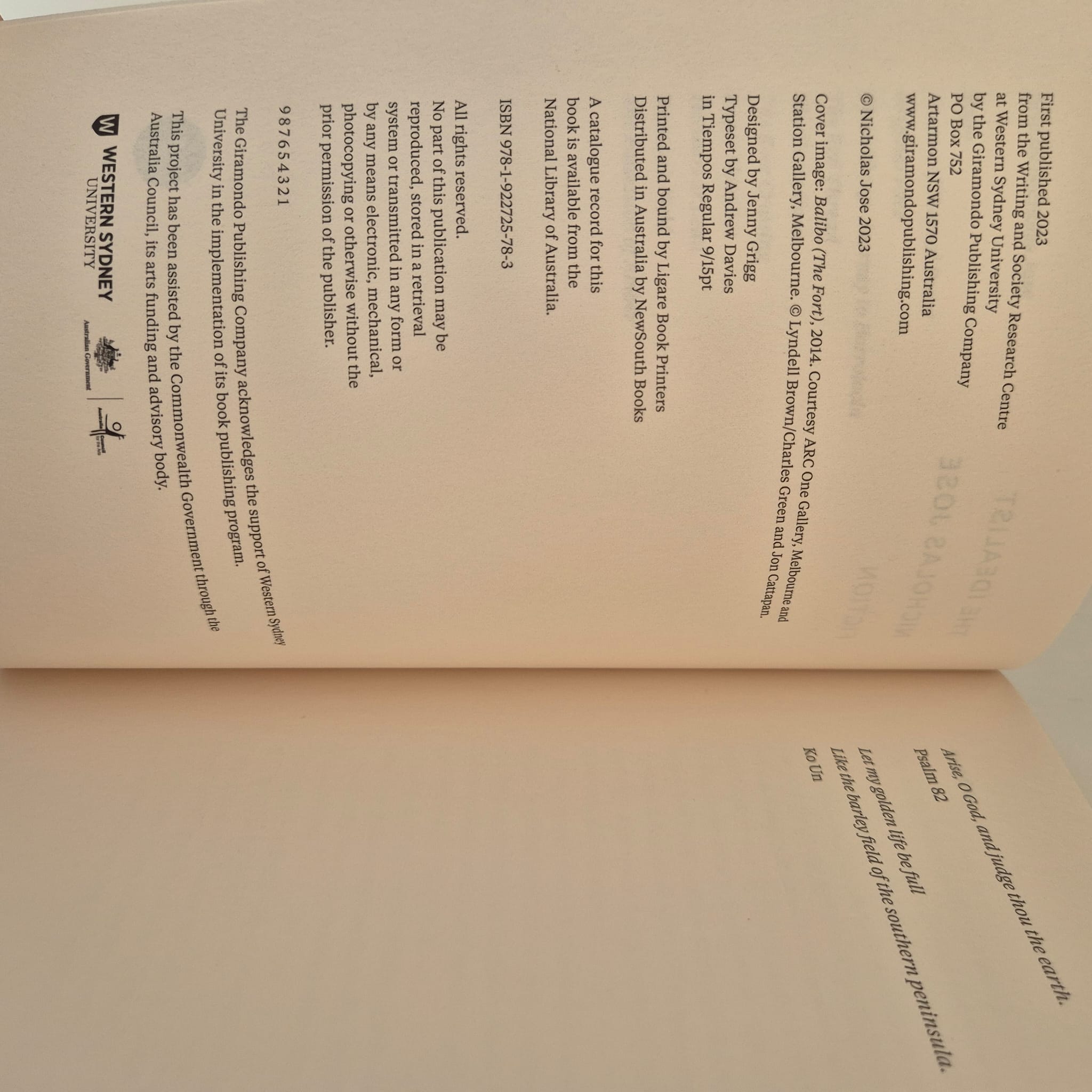 'The Idealist' by Nicholas Jose