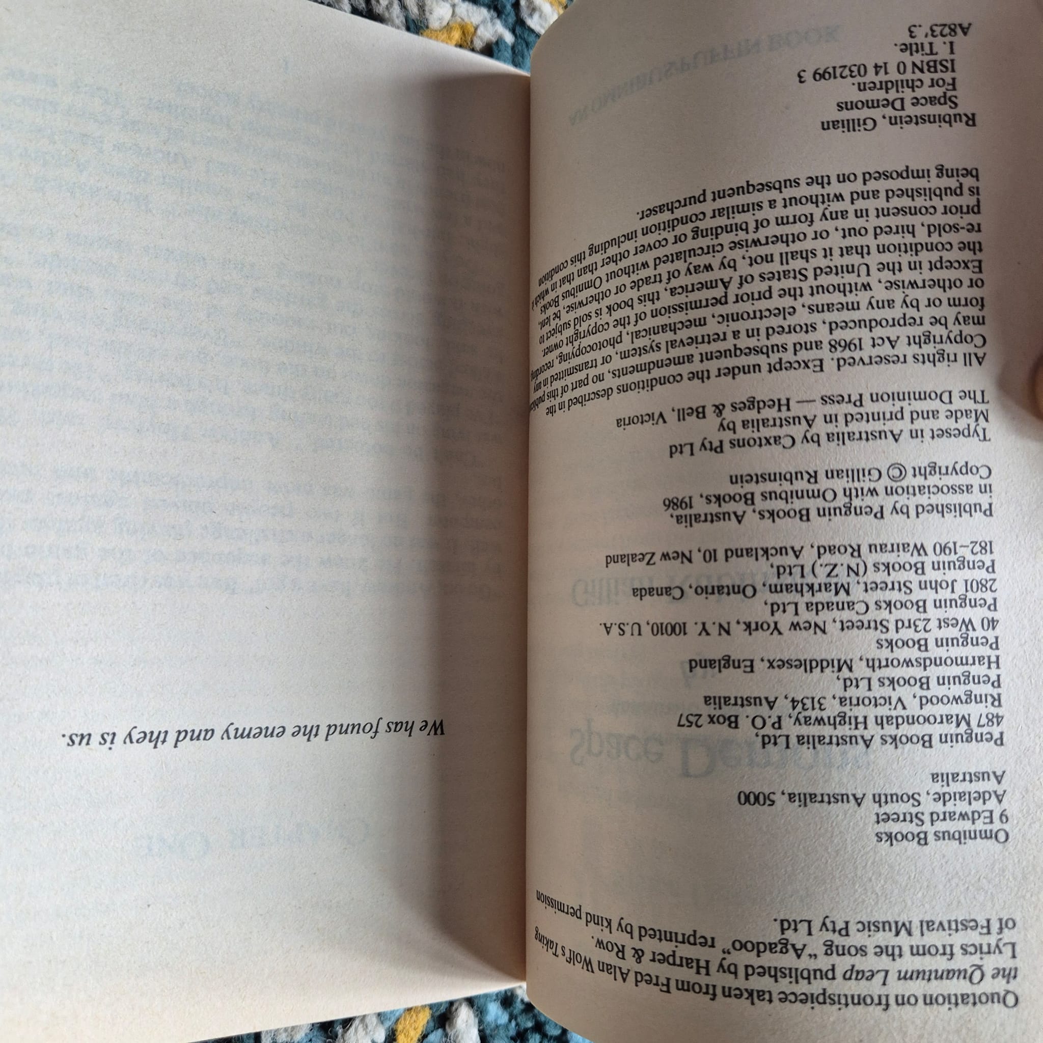 'Space Demons' by Gillian Rubenstein