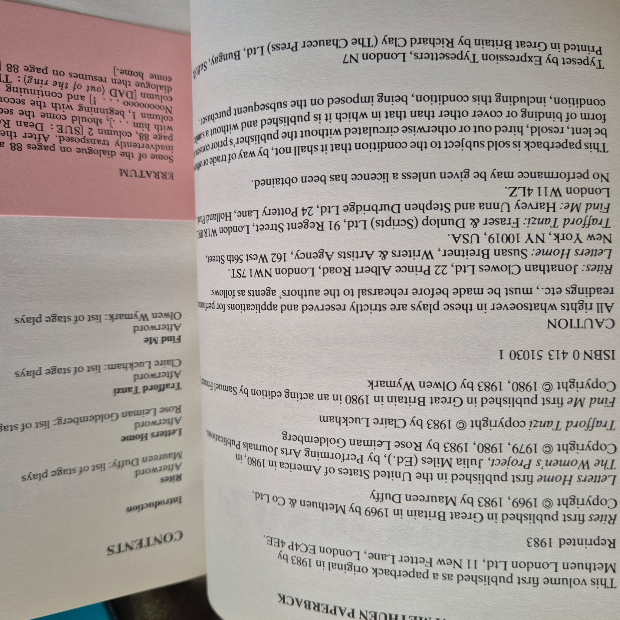 'Plays By Women: Vol #1 & Vol #2' by Various Authors