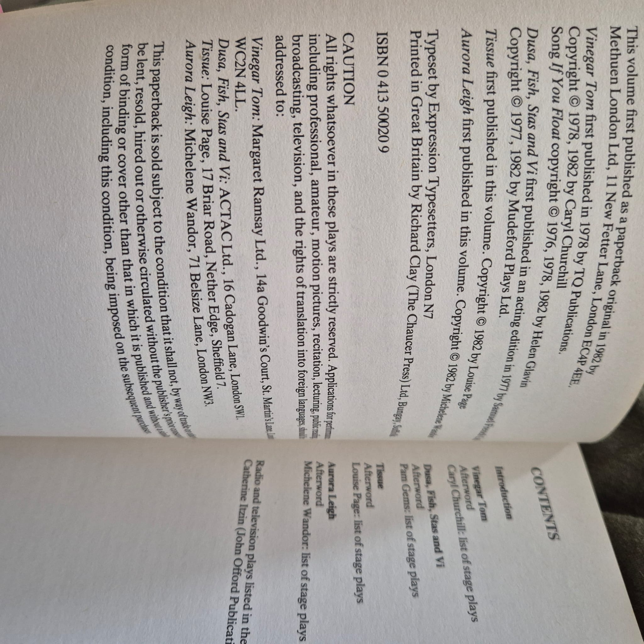 'Plays By Women: Vol #1 & Vol #2' by Various Authors