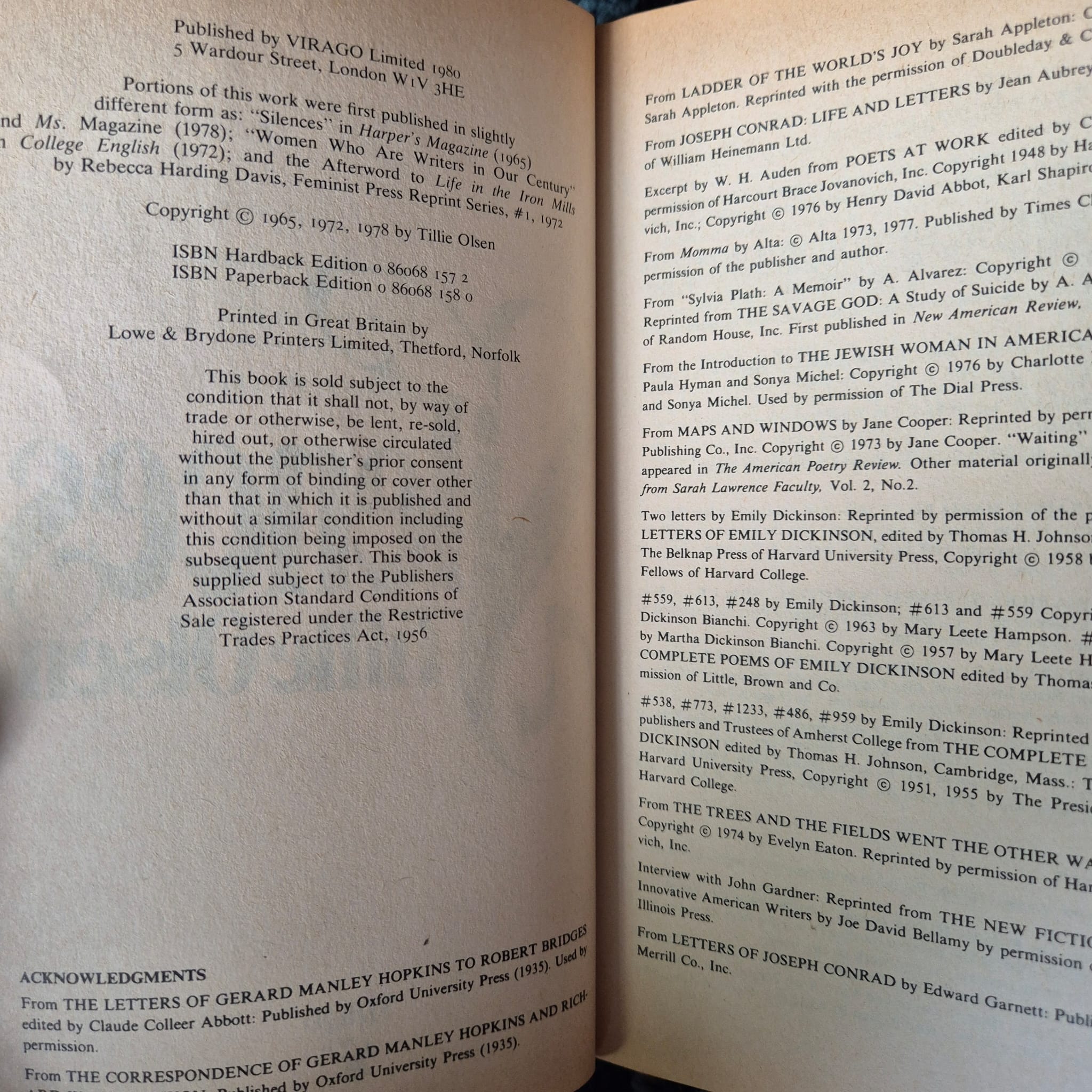 'Silences' by Tillie Olsen