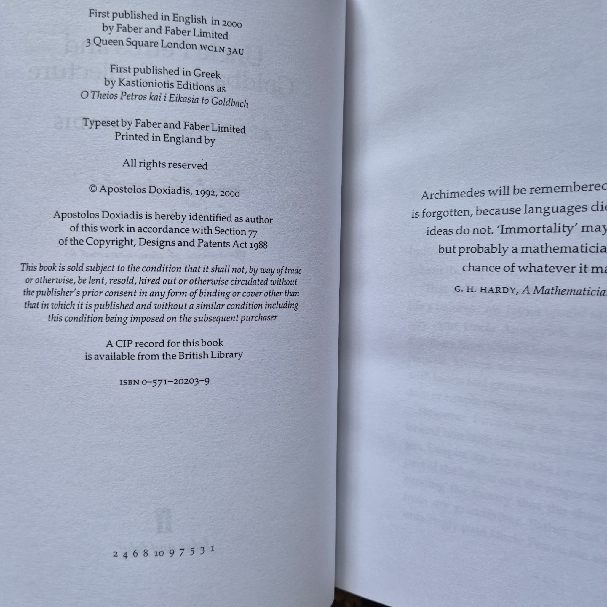 'Uncle Petros and Goldbach’s Conjecture' by Apostolos Doxiadis