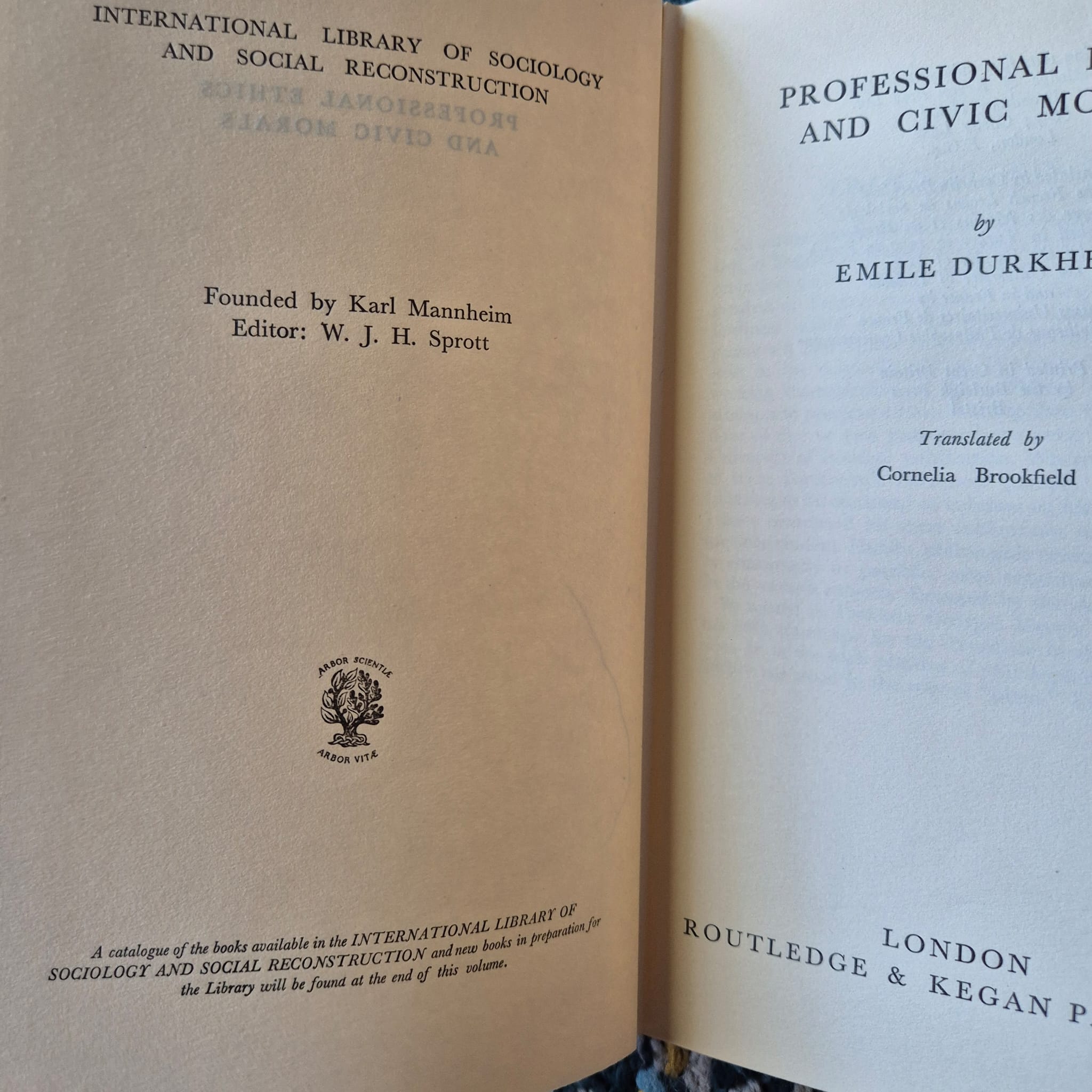 'Professional Ethics and Civic Morals' by Émile Durkheim