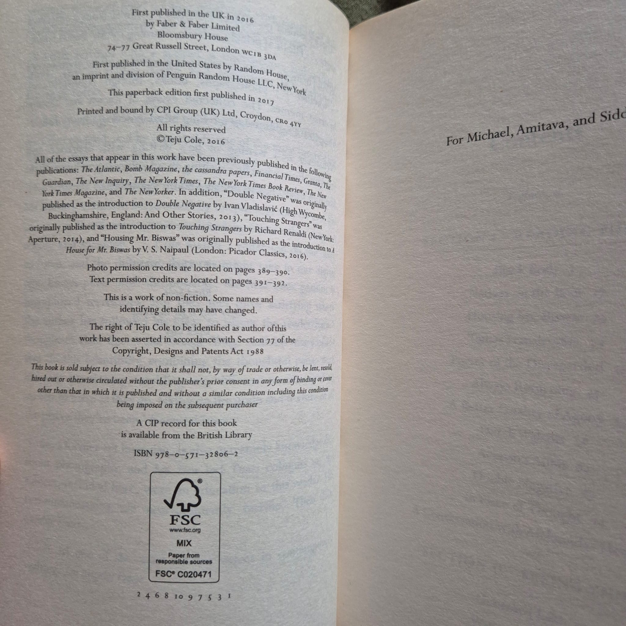 'Known and Strange Things: Essays' by Teju Cole