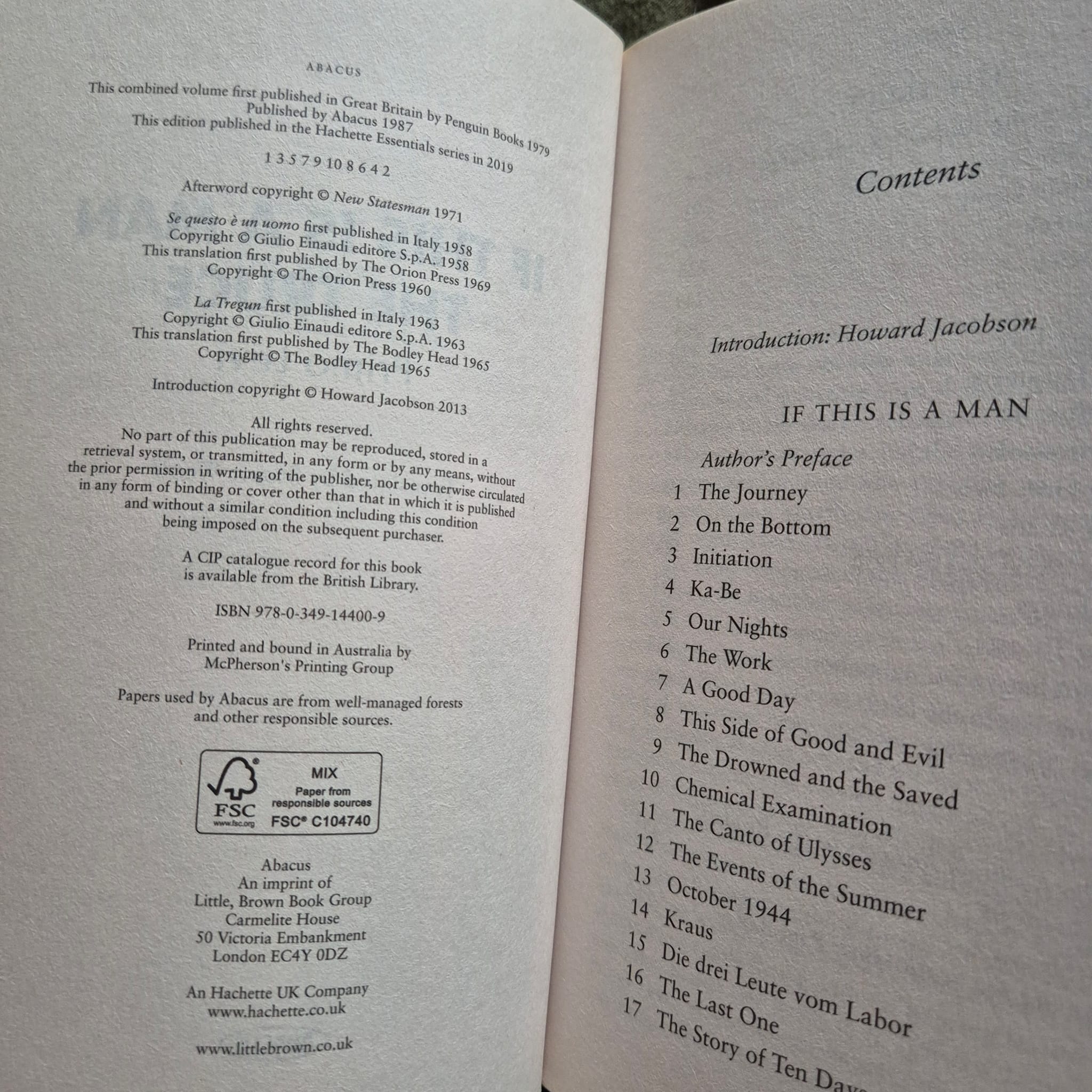 'If This is a Man and The Truce' by Primo Levi