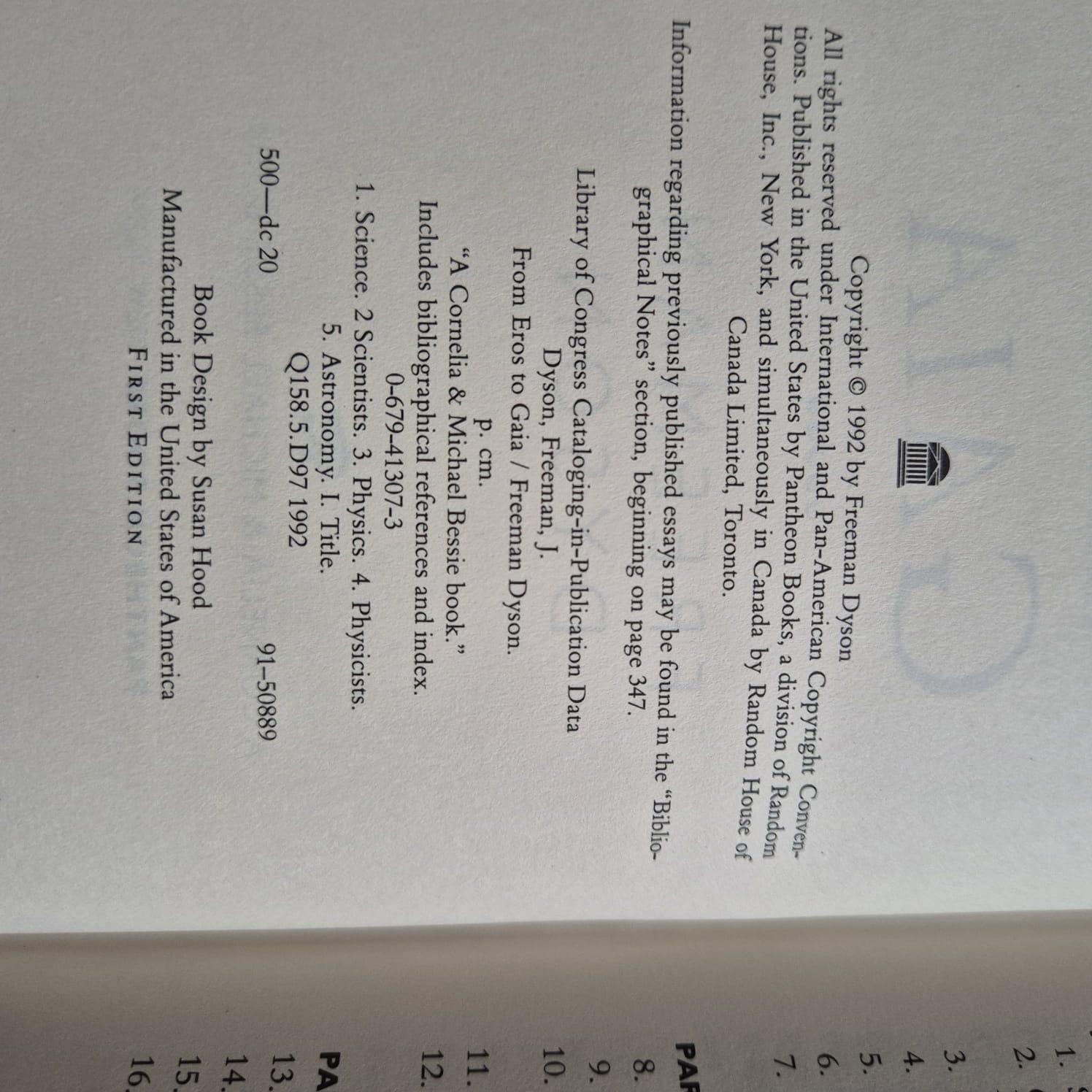 'From Eros to Gaia' by Freeman Dyson