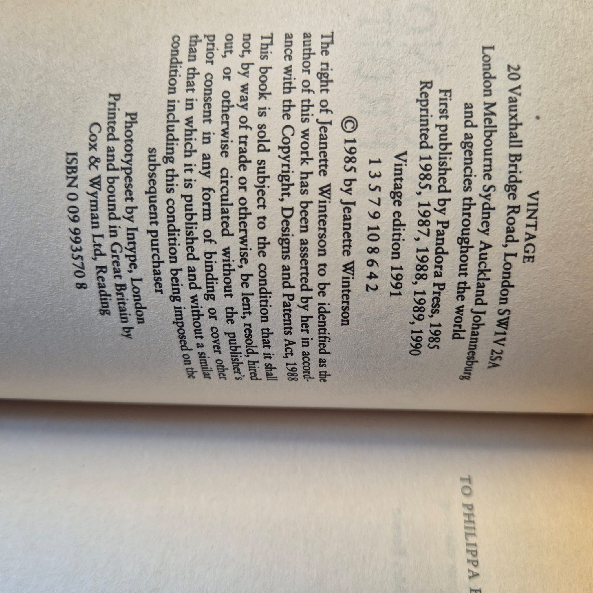'Oranges Are Not The Only Fruit' by Jeanette Winterson