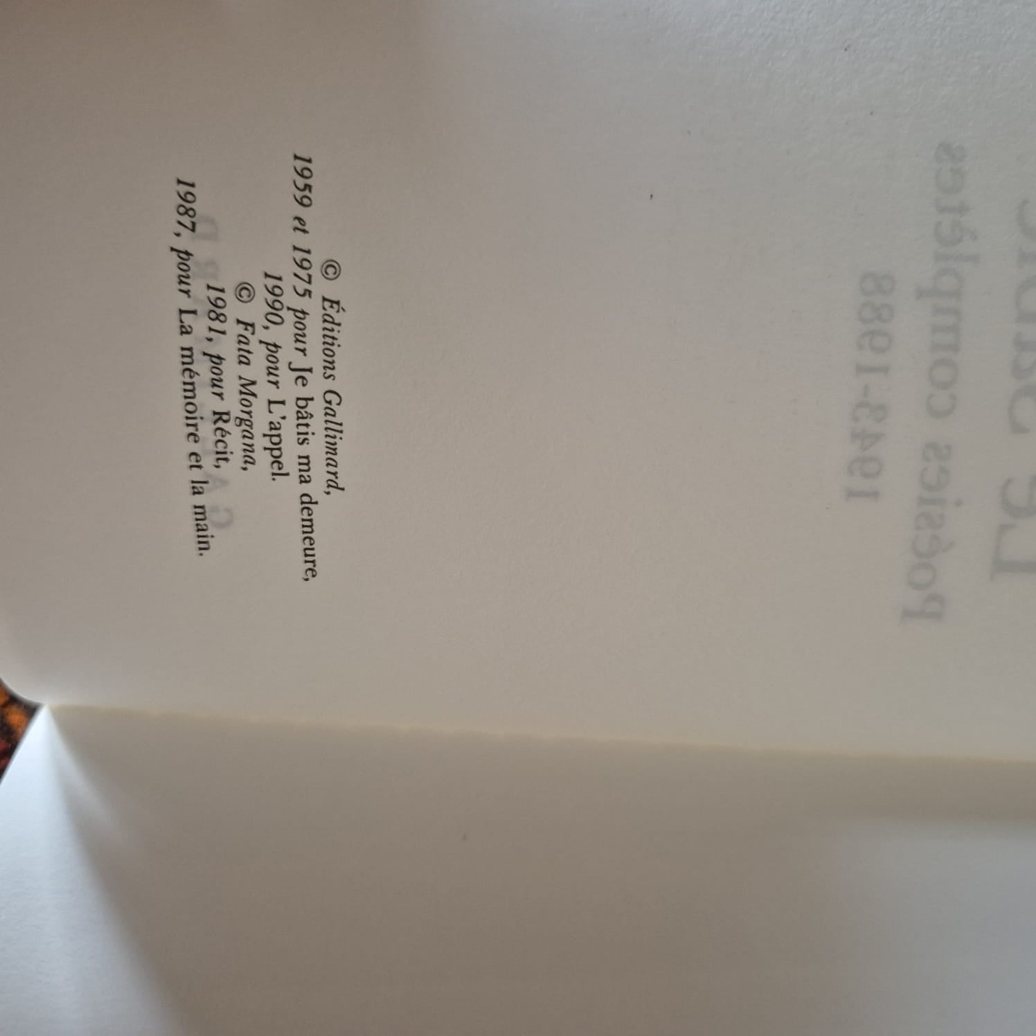 'Le Seuil Le Sable: Poésies complètes 1943–1988' by Edmond Jabès (French)