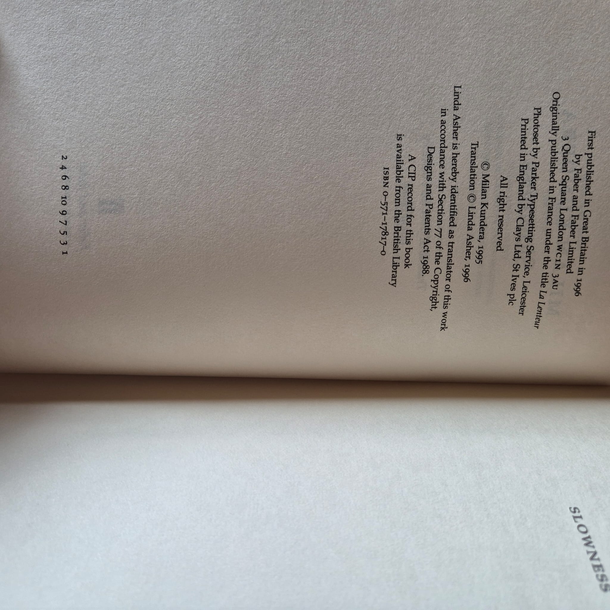 'Slowness' by Milan Kundera
