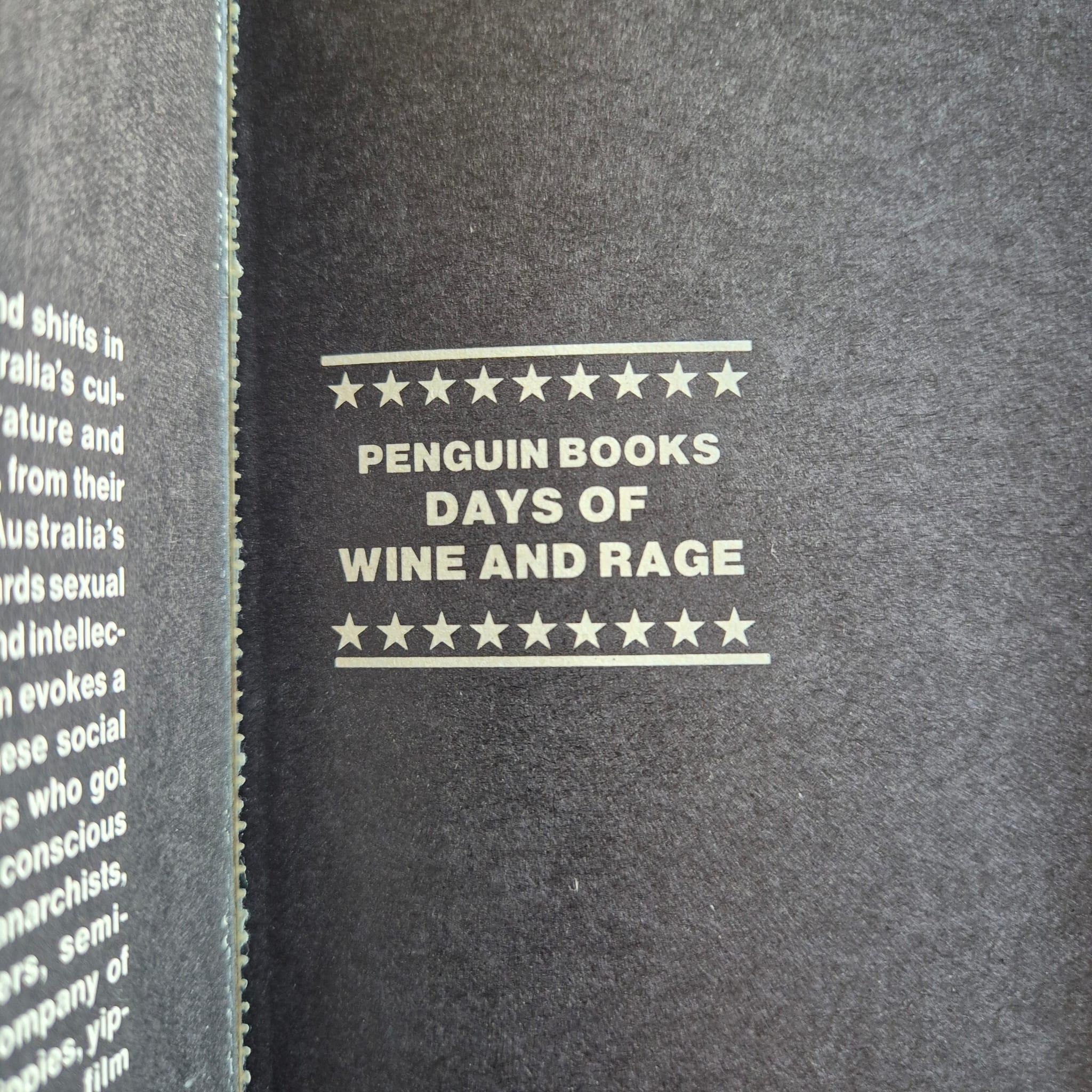 'Days of Wine and Rage' by Frank Moorhouse