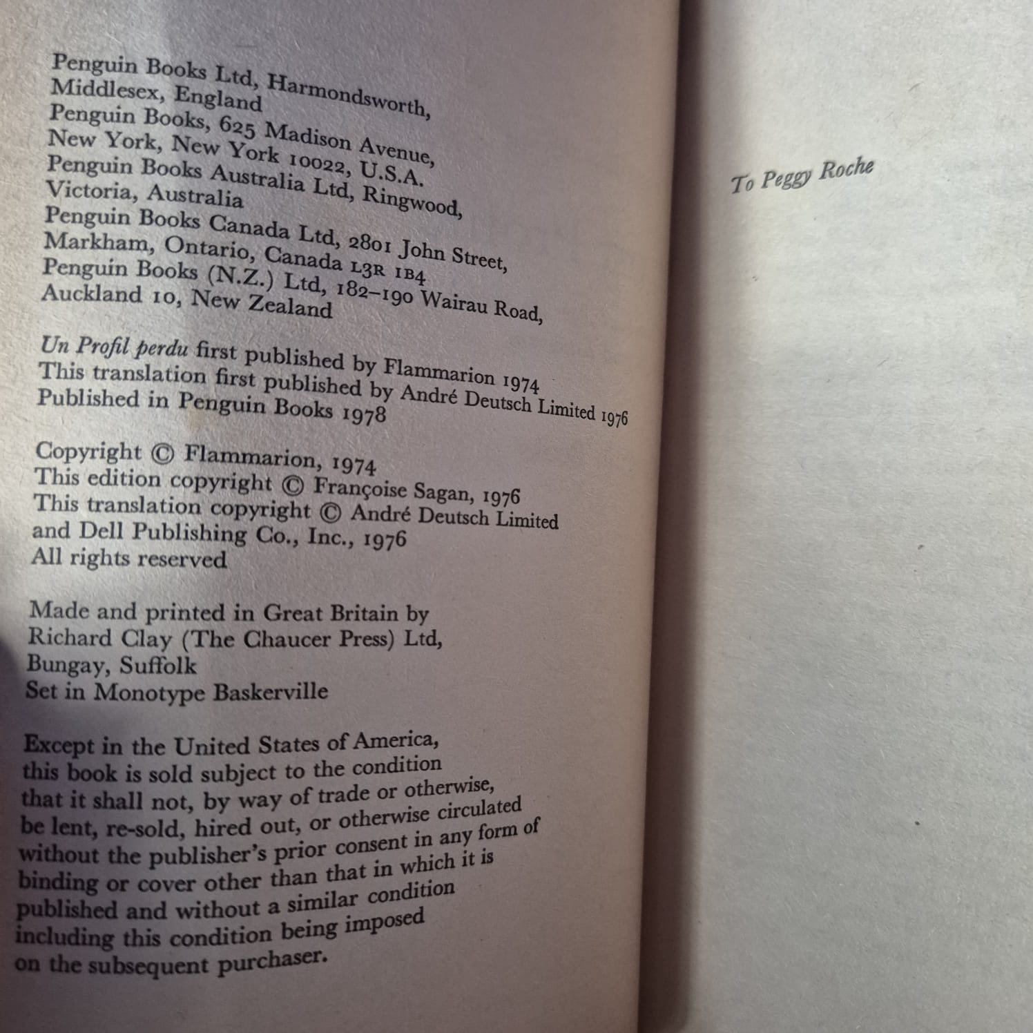 'A Certain Smile & Lost Profile' both by Françoise Sagan
