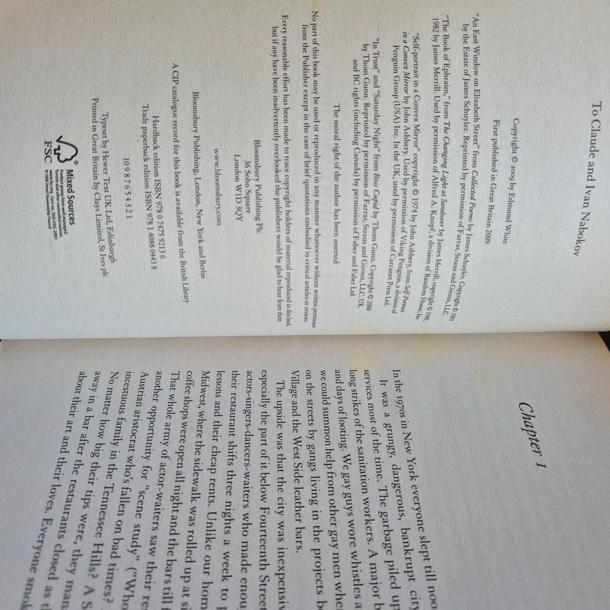 'City Boy: My Life in New York During the 1960s and 1970s' by Edmund White