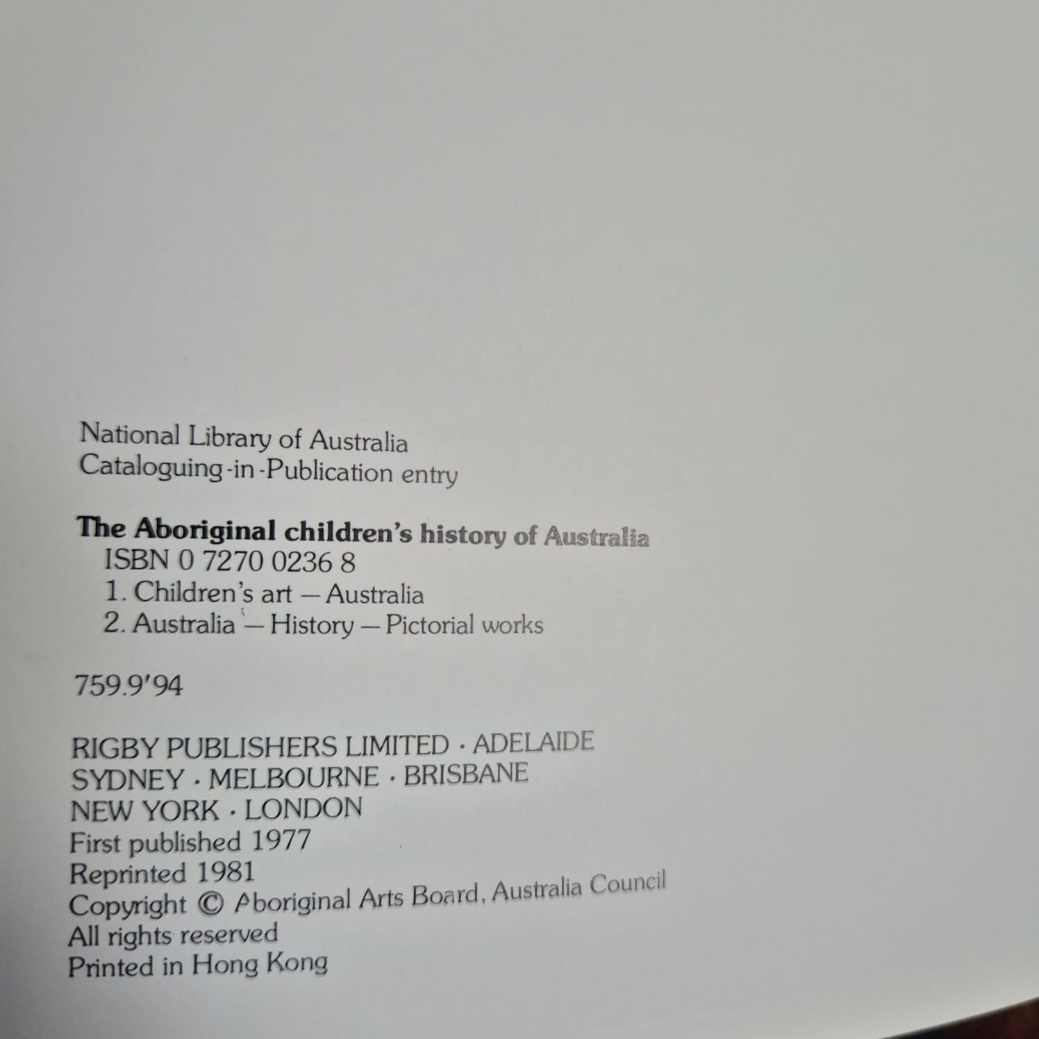 'The Aboriginal Children’s History of Australia' by Australia's Aboriginal Children