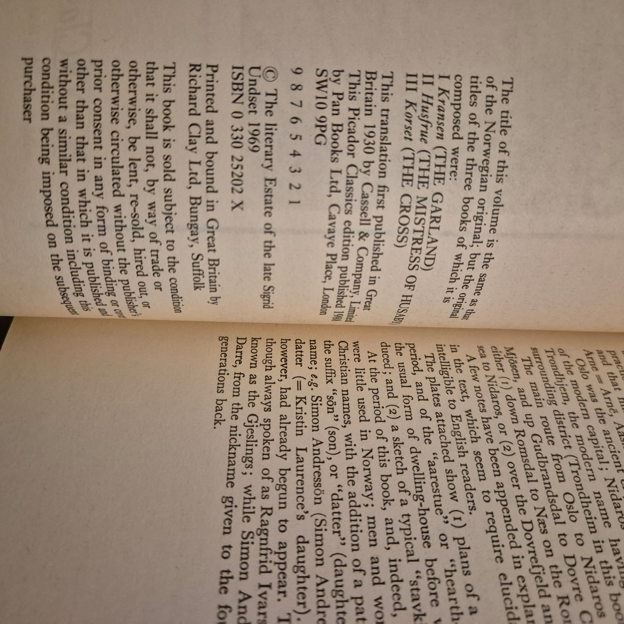 'Kristin Lavransdatter' by Sigrid Undset