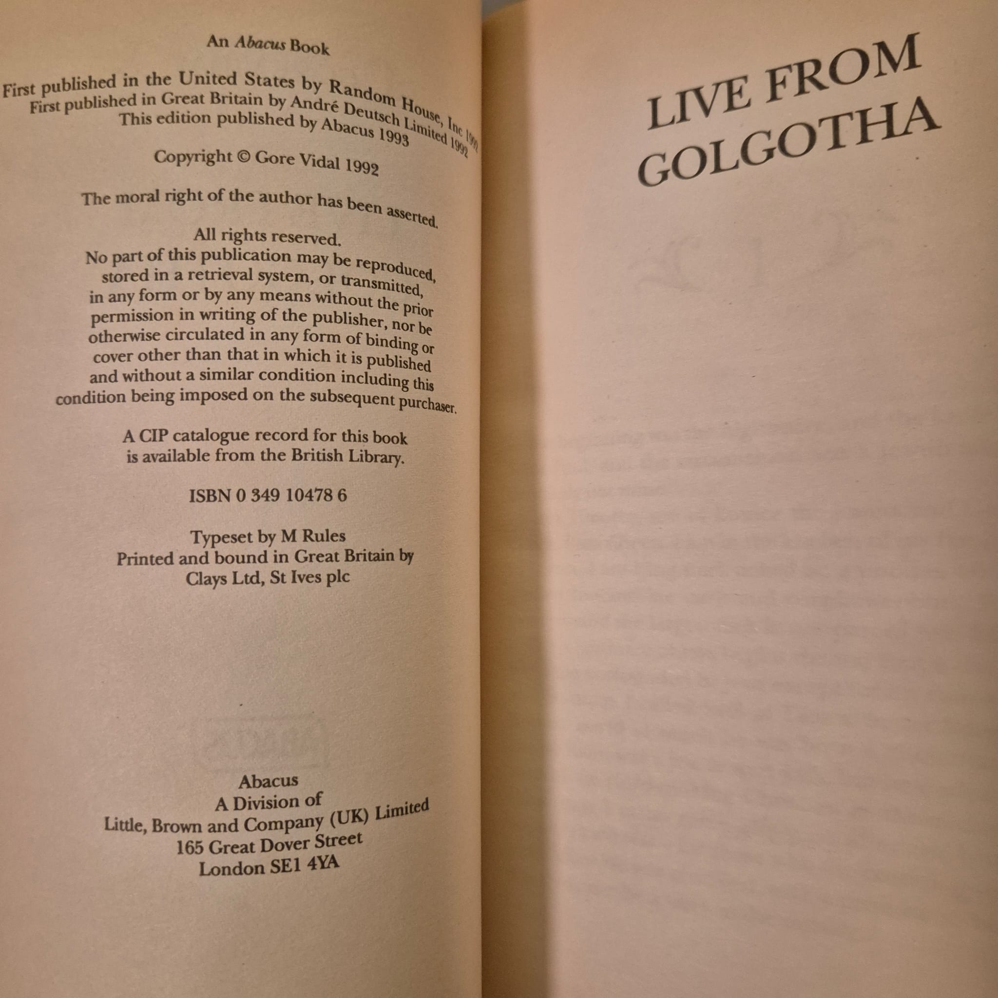 'Live from Golgotha' by Gore Vidal
