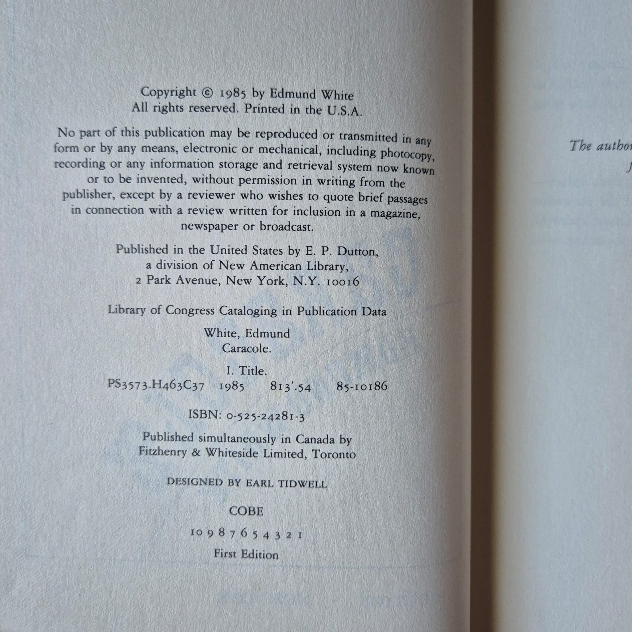 'Caracole' by Edmund White