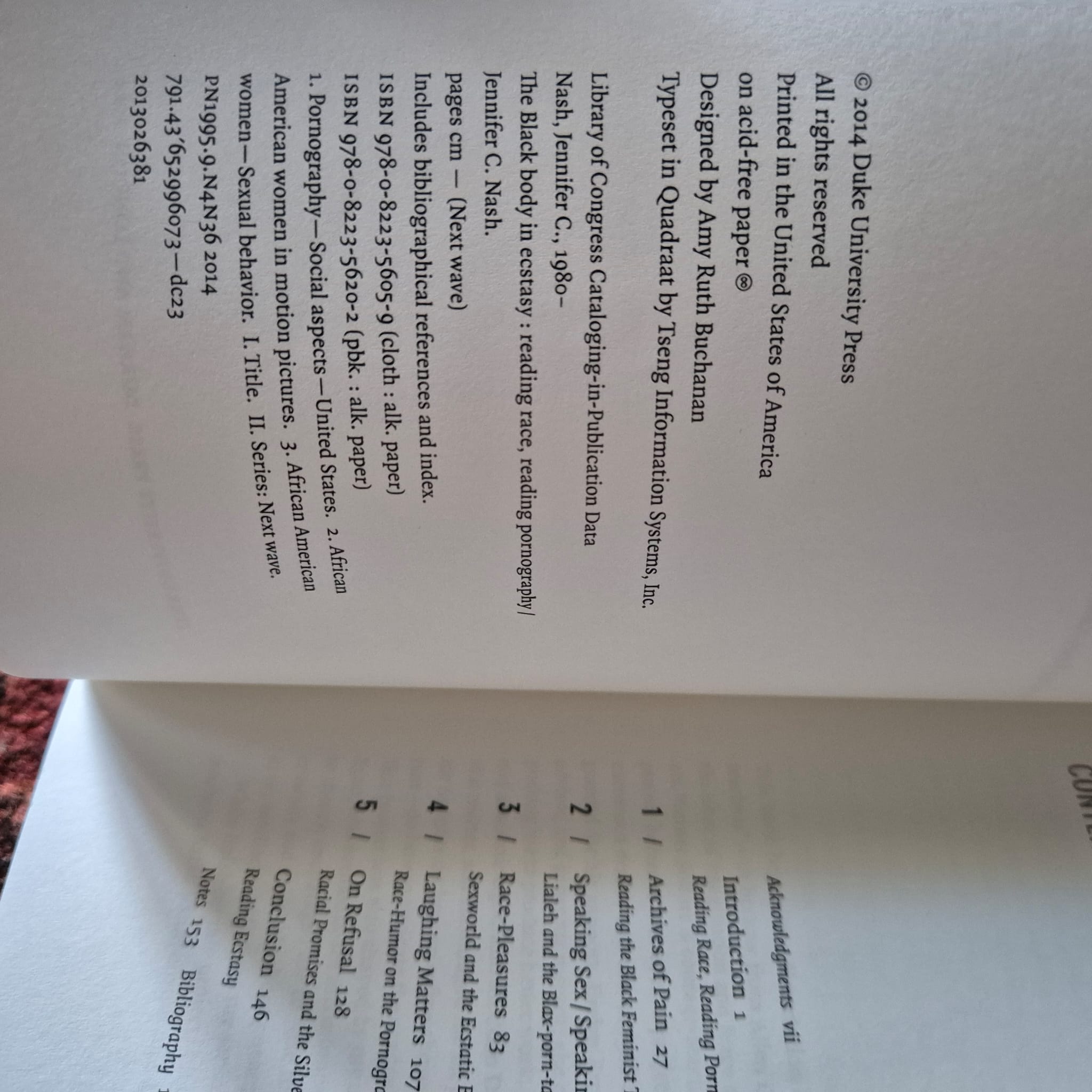 'The Black Body in Ecstasy: Reading Race, Reading Pornography' by Jennifer C. Nash