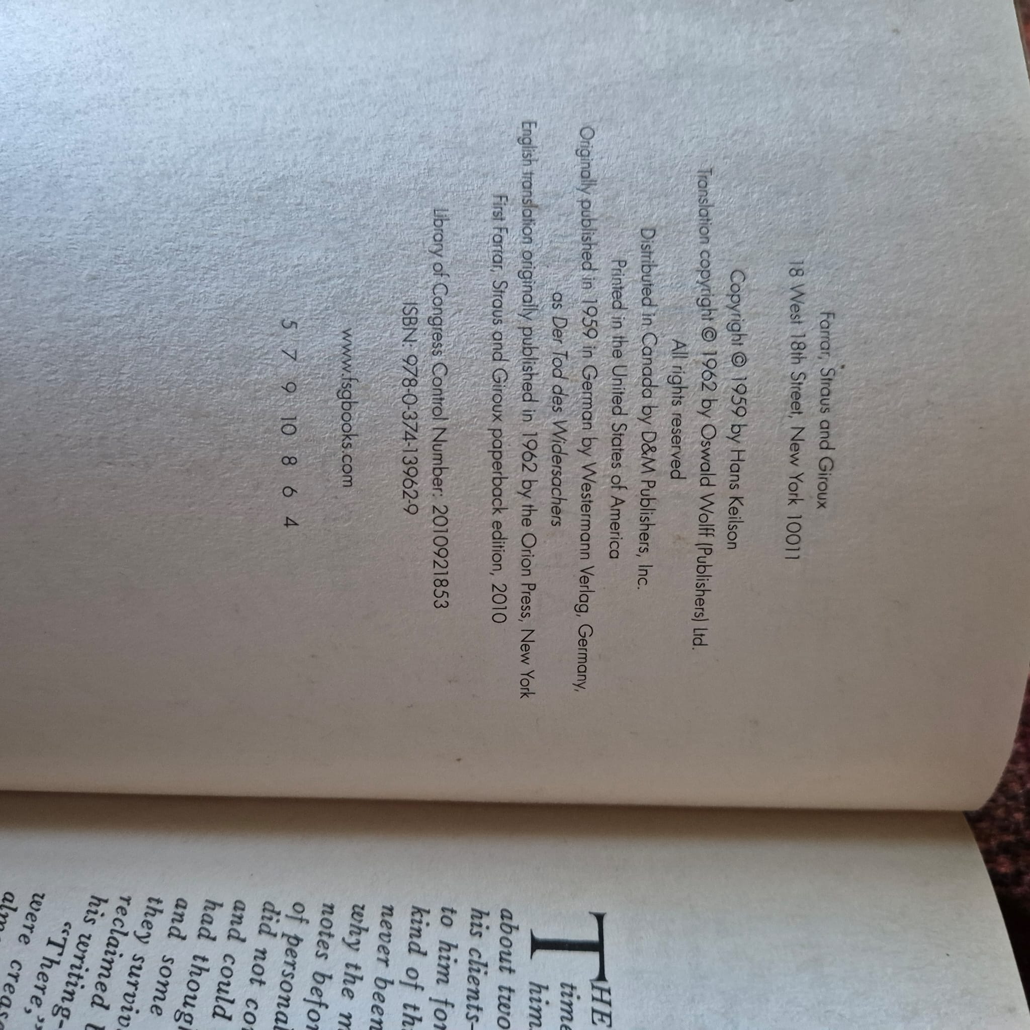 'Death of the Adversary' by Hans Keilson
