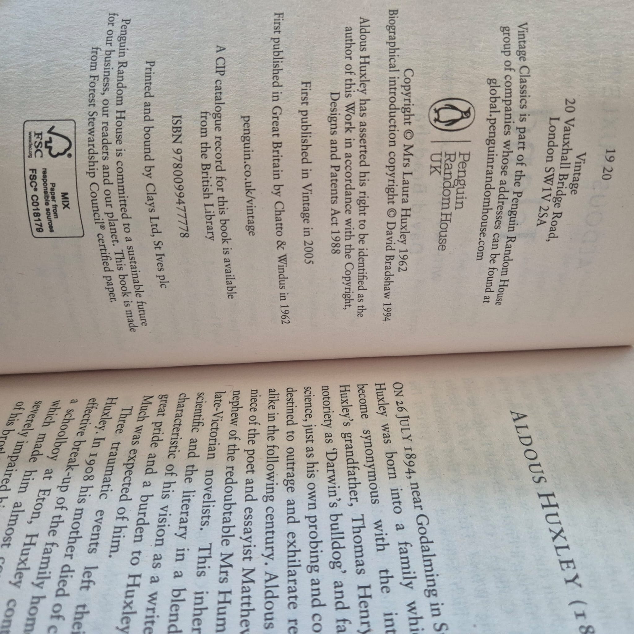 'Island' by Aldous Huxley