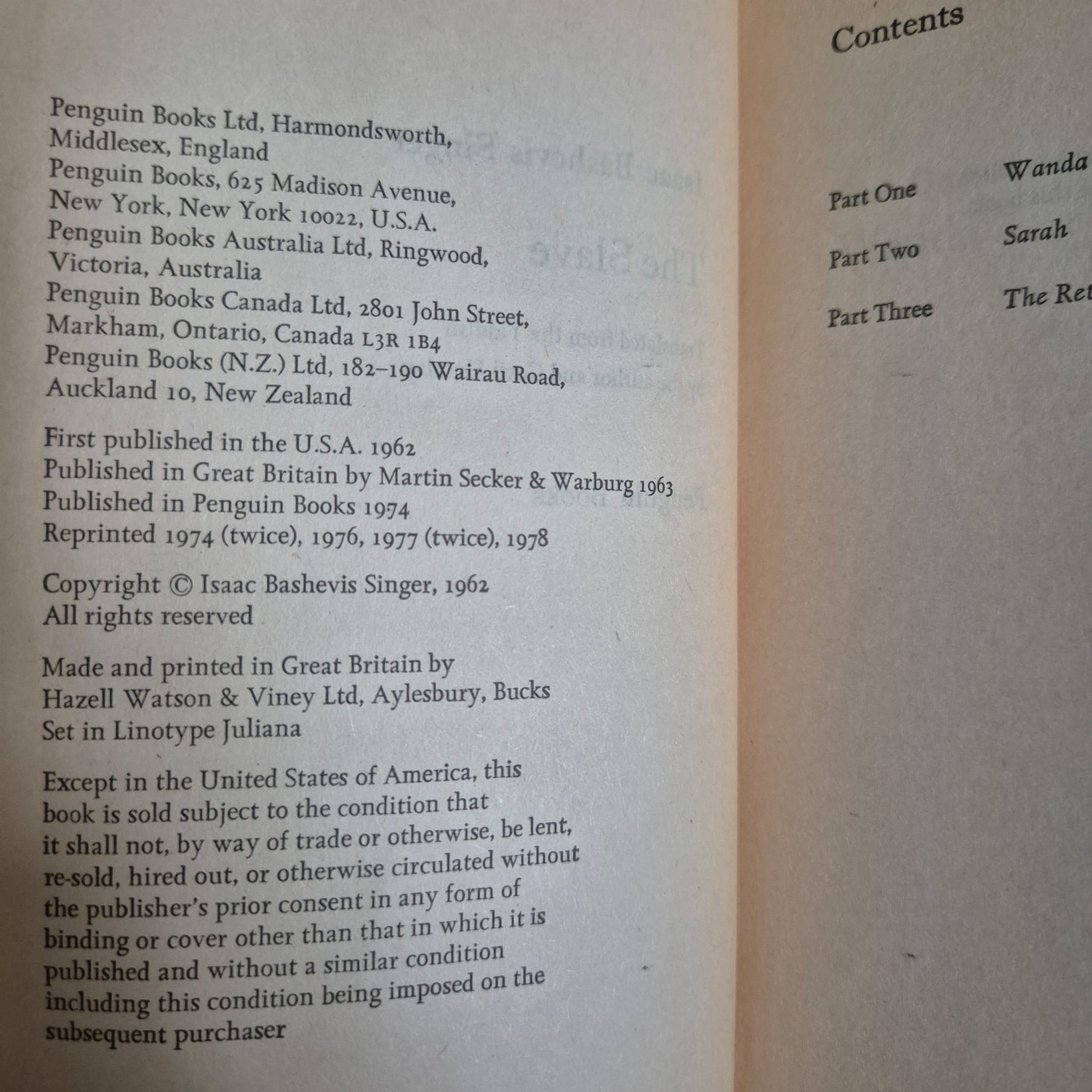 'The Slave' by Isaac Bashevis Singer