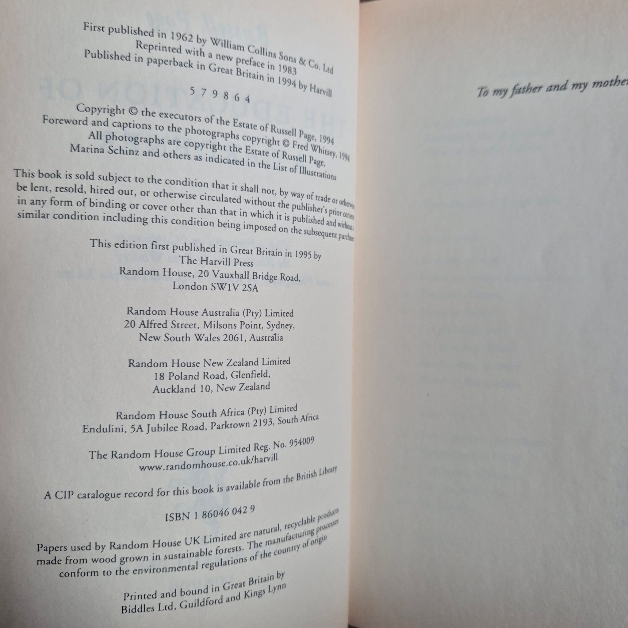 'The Education of a Gardener' by Russell Page