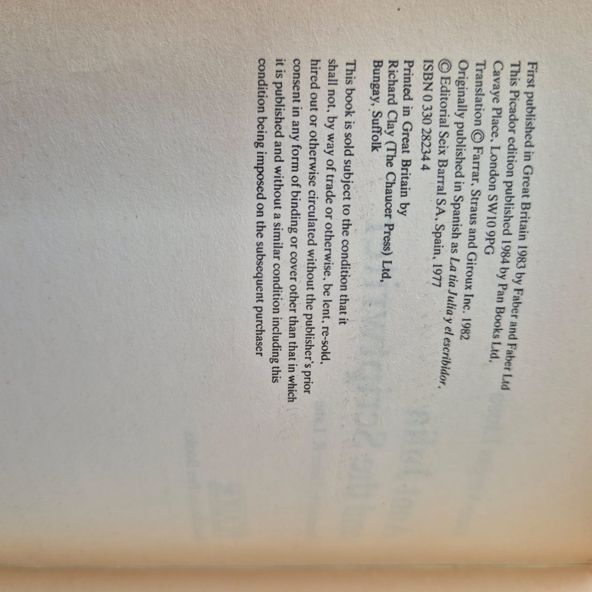 'Aunt Julia and the Scriptwriter' by Mario Vargas Llosa