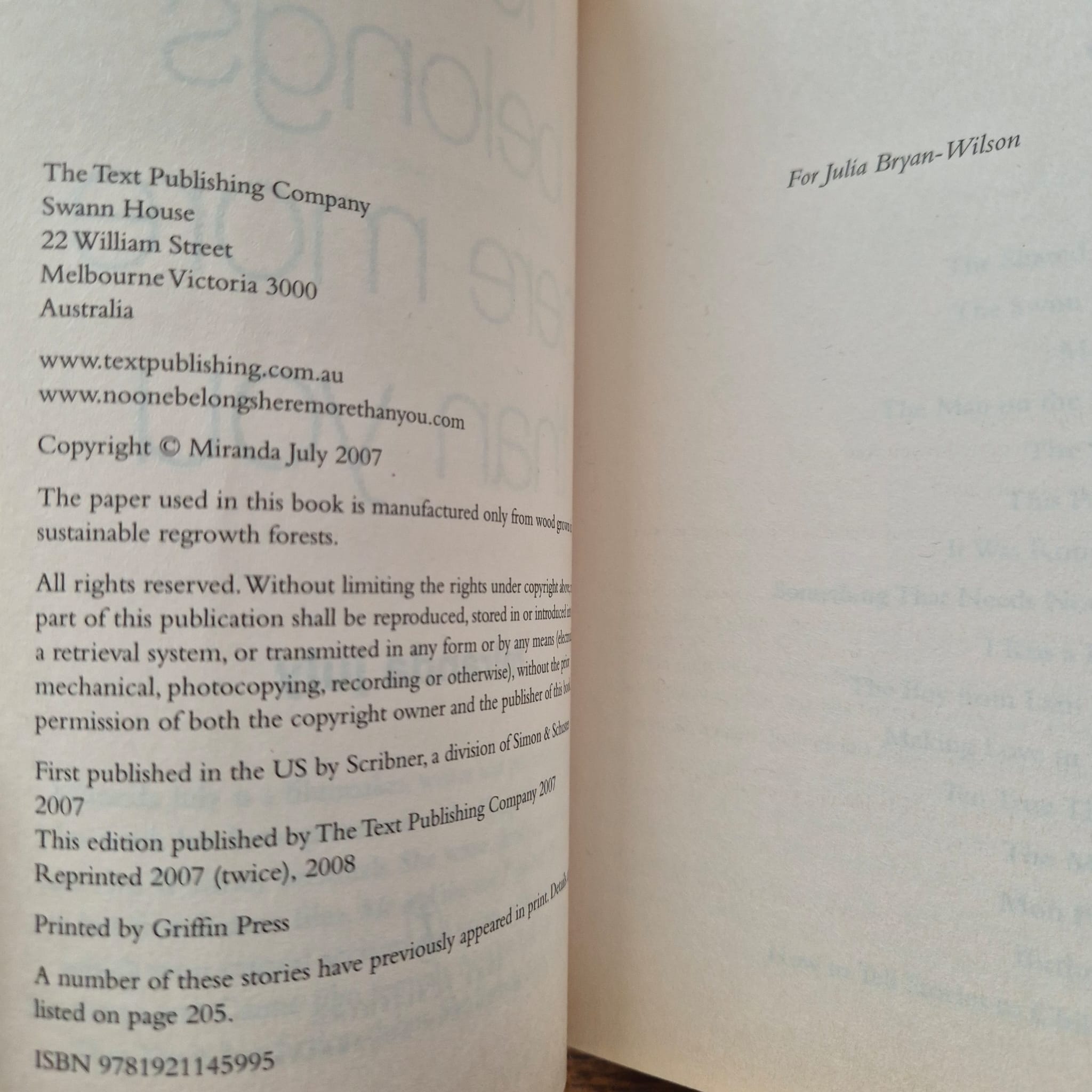 'Nobody Belongs Here More Than You' by Miranda July