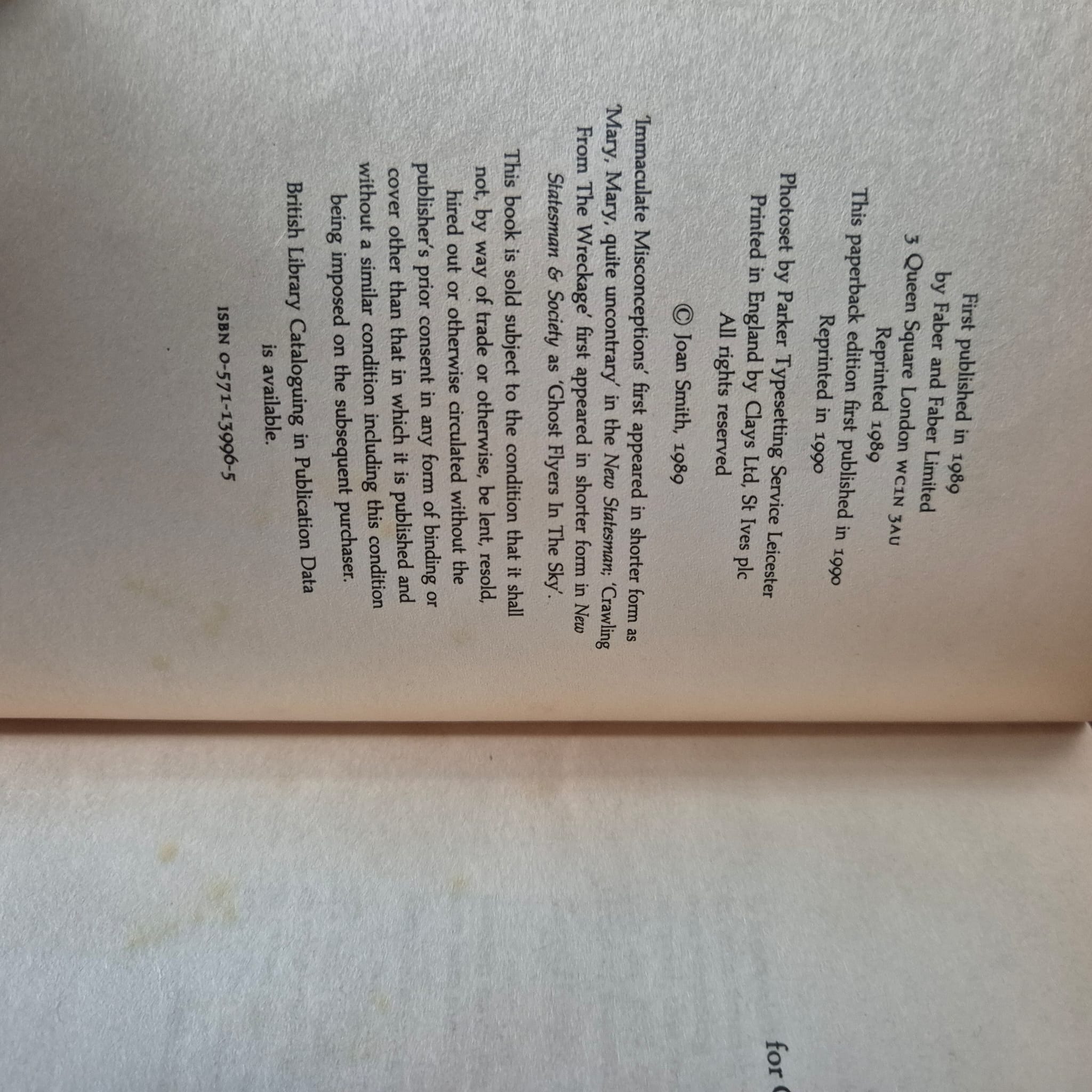 'Misogynies' by Joan Smith