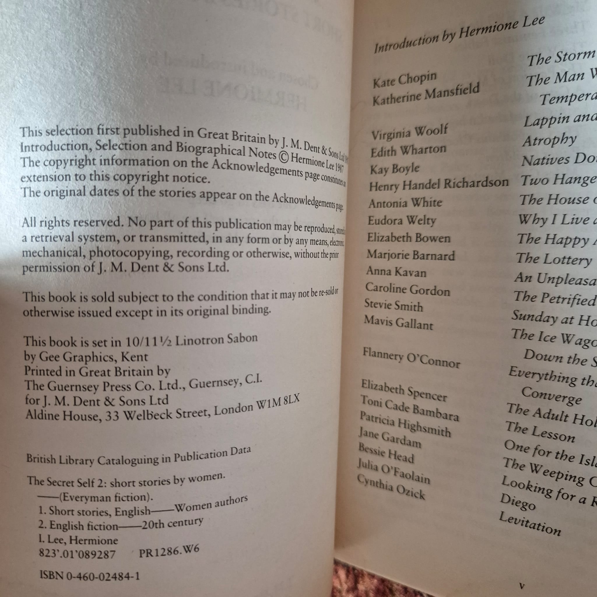 'The Secret Self 2: Short Stories by Women' edited by Hermione Lee