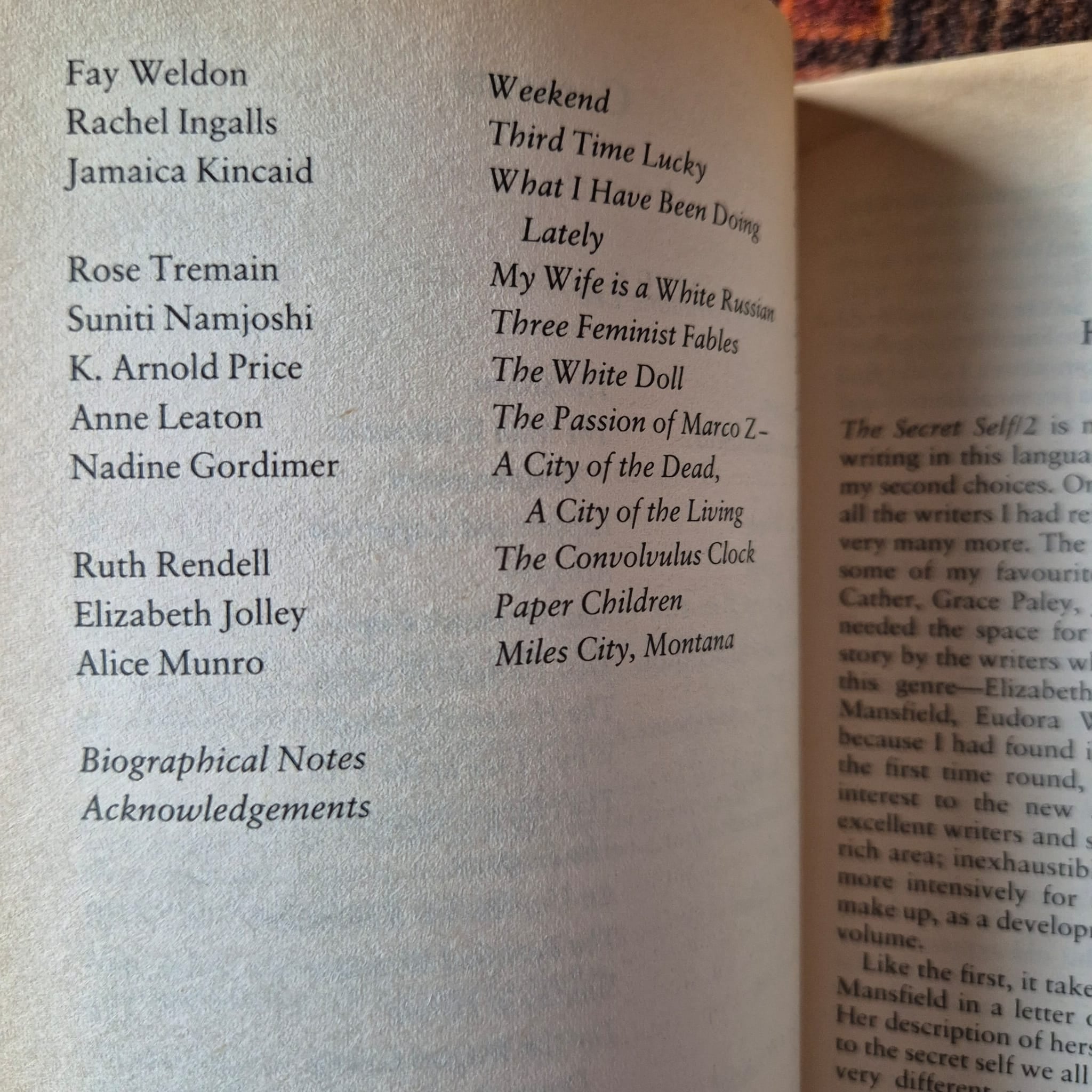 'The Secret Self 2: Short Stories by Women' edited by Hermione Lee