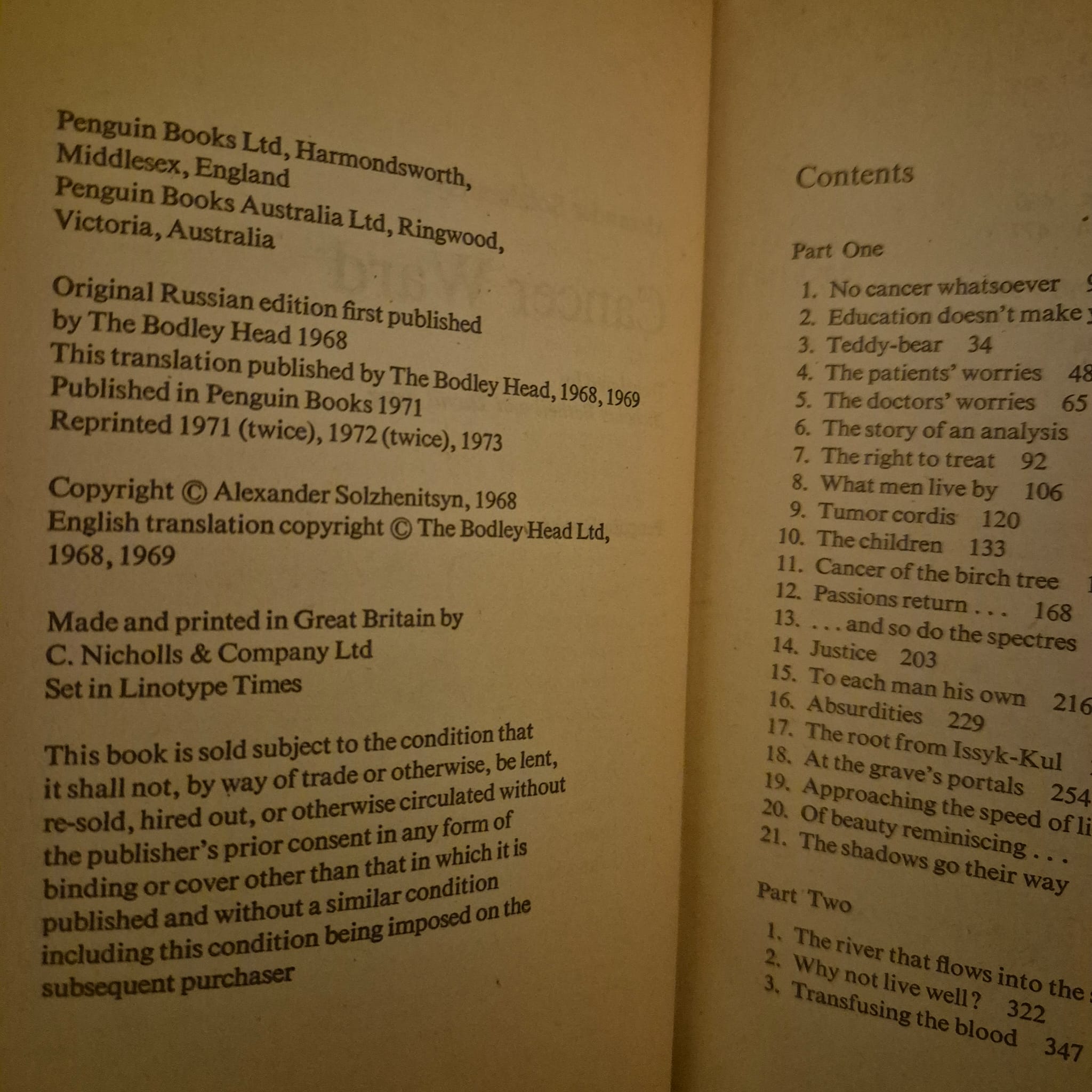 'The Cancer Ward' by Aleksandr Solzhenitsyn