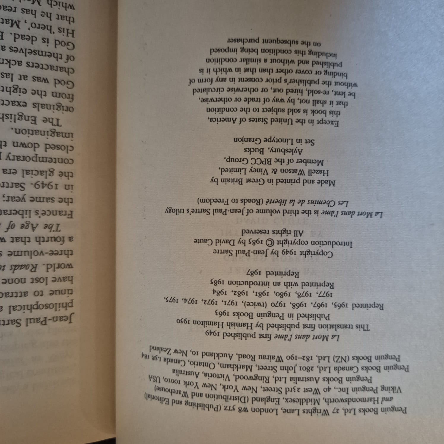 'Iron in the Soul' by Jean-Paul Sartre