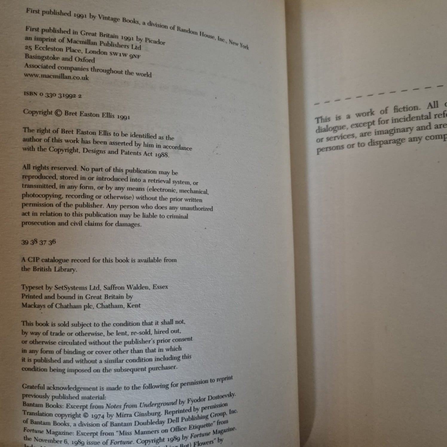 'American Psycho' by Bret Easton Ellis