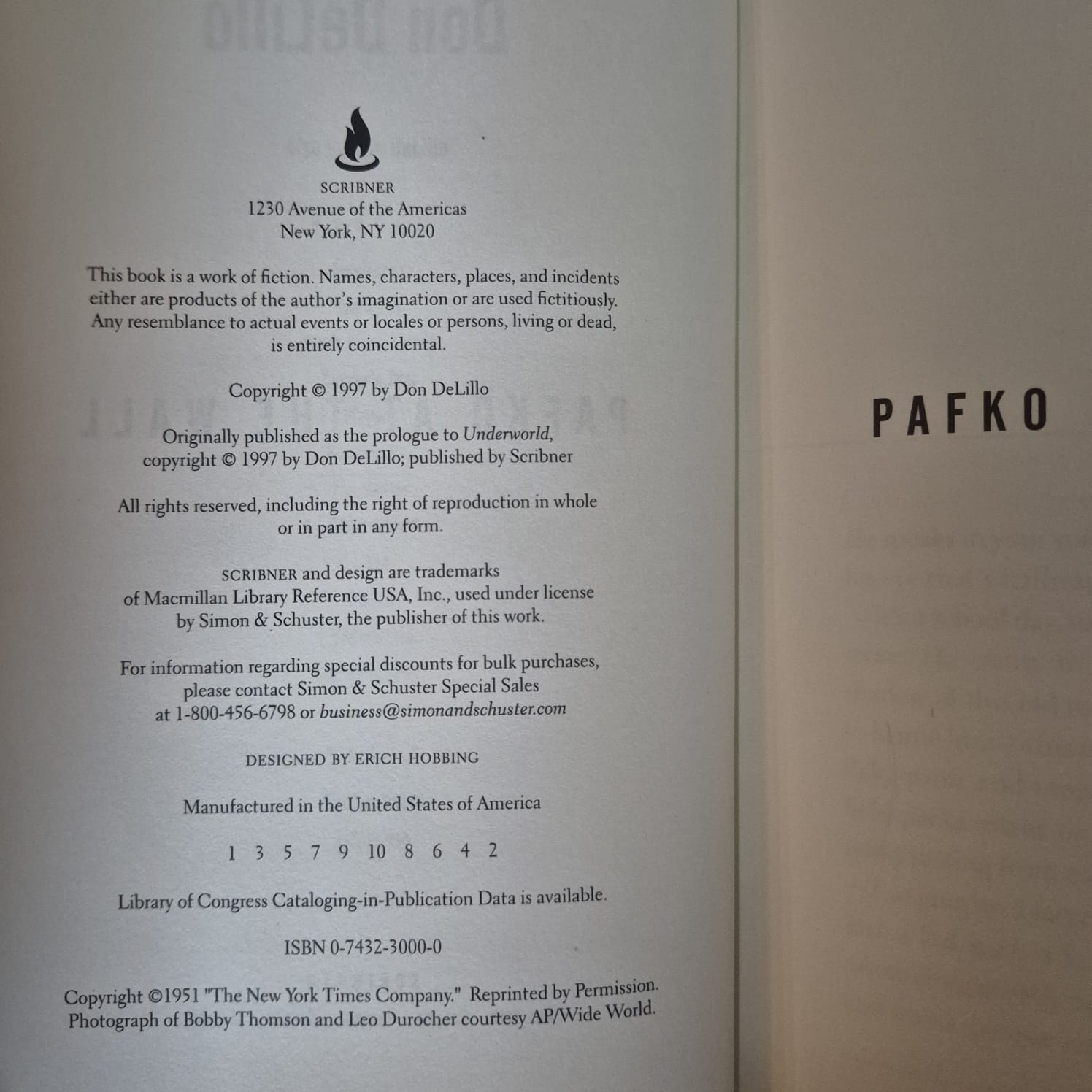 'Pafko at the Wall' by Don DeLillo
