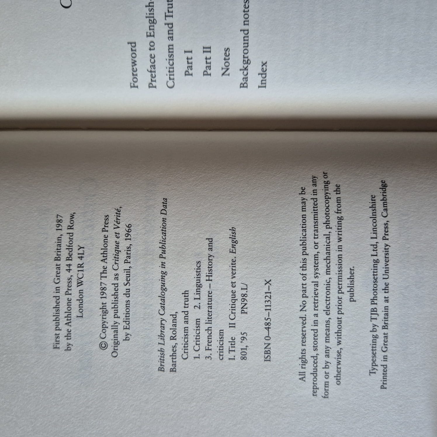 'Criticism and Truth' by Roland Barthes