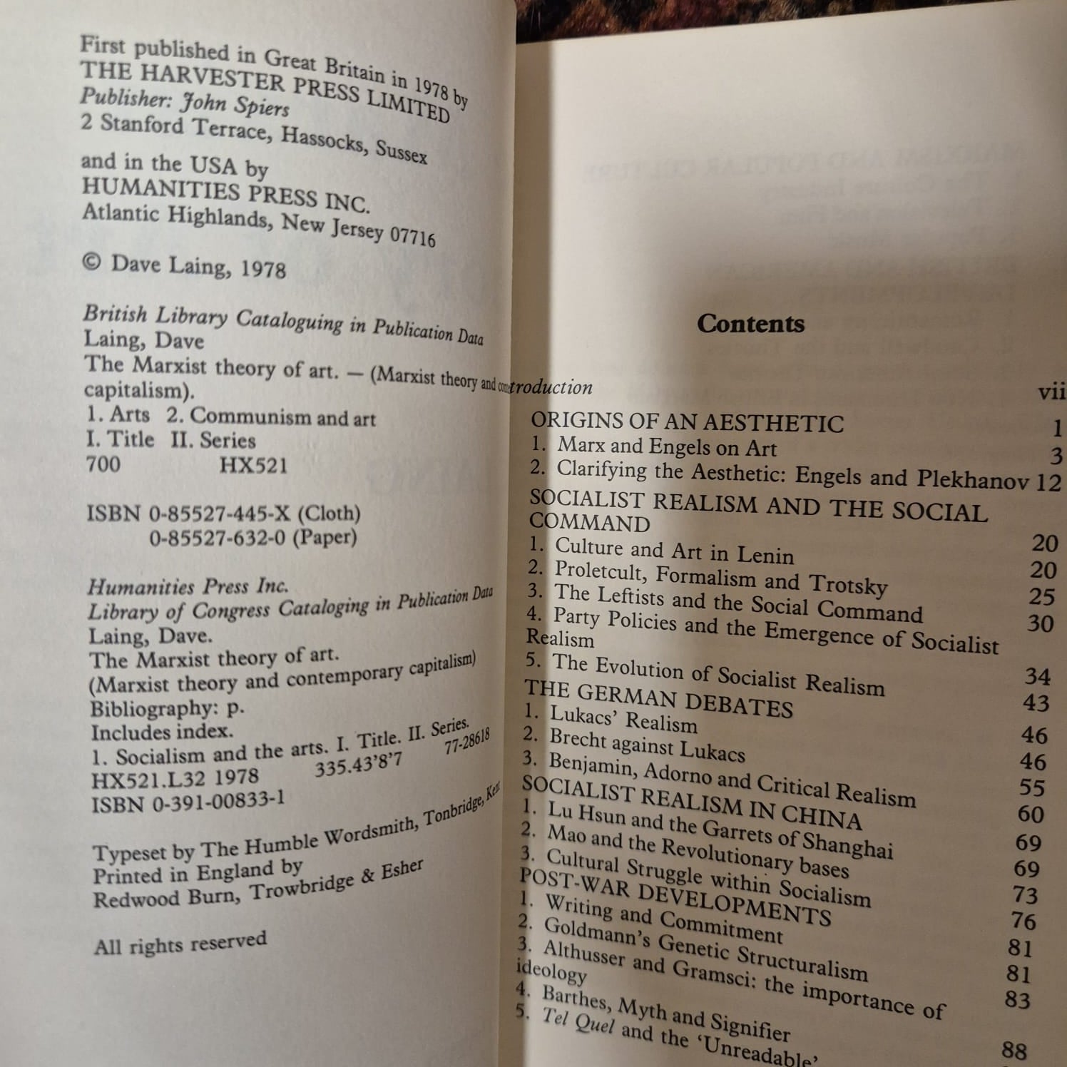 'The Marxist Theory of Art: An Introductory Survey' by Dave Laing